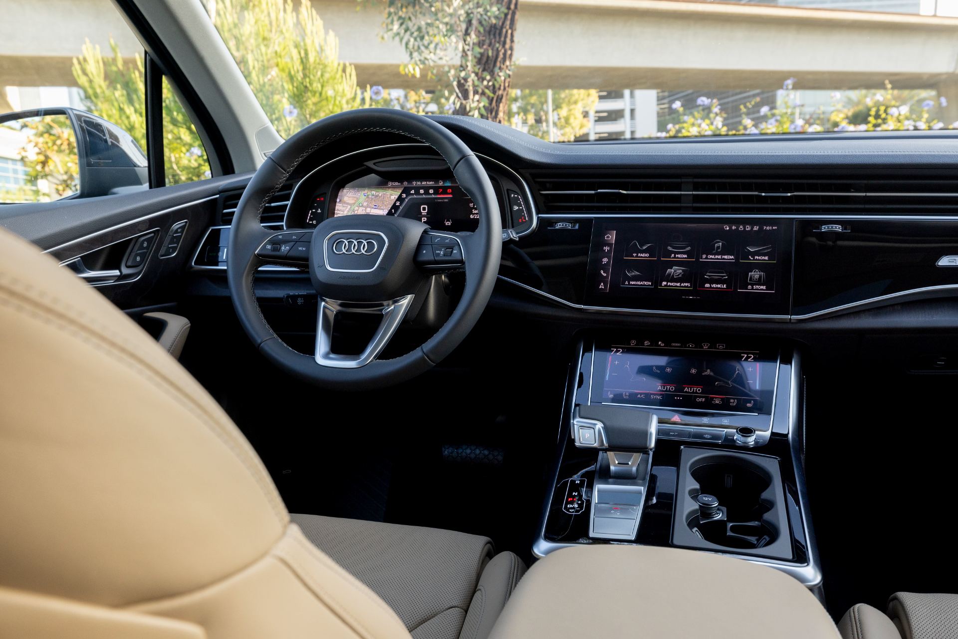 2026 audi q7 interior cockpit tan leather