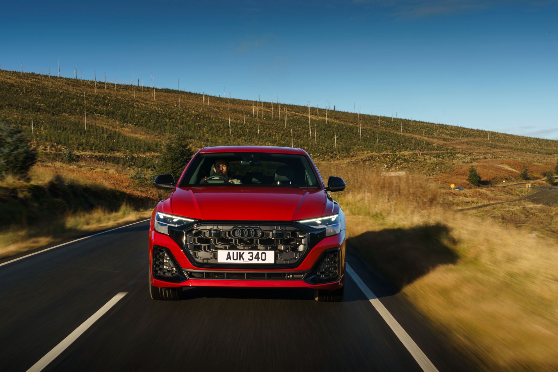 2026 audi q8 suv driving front red