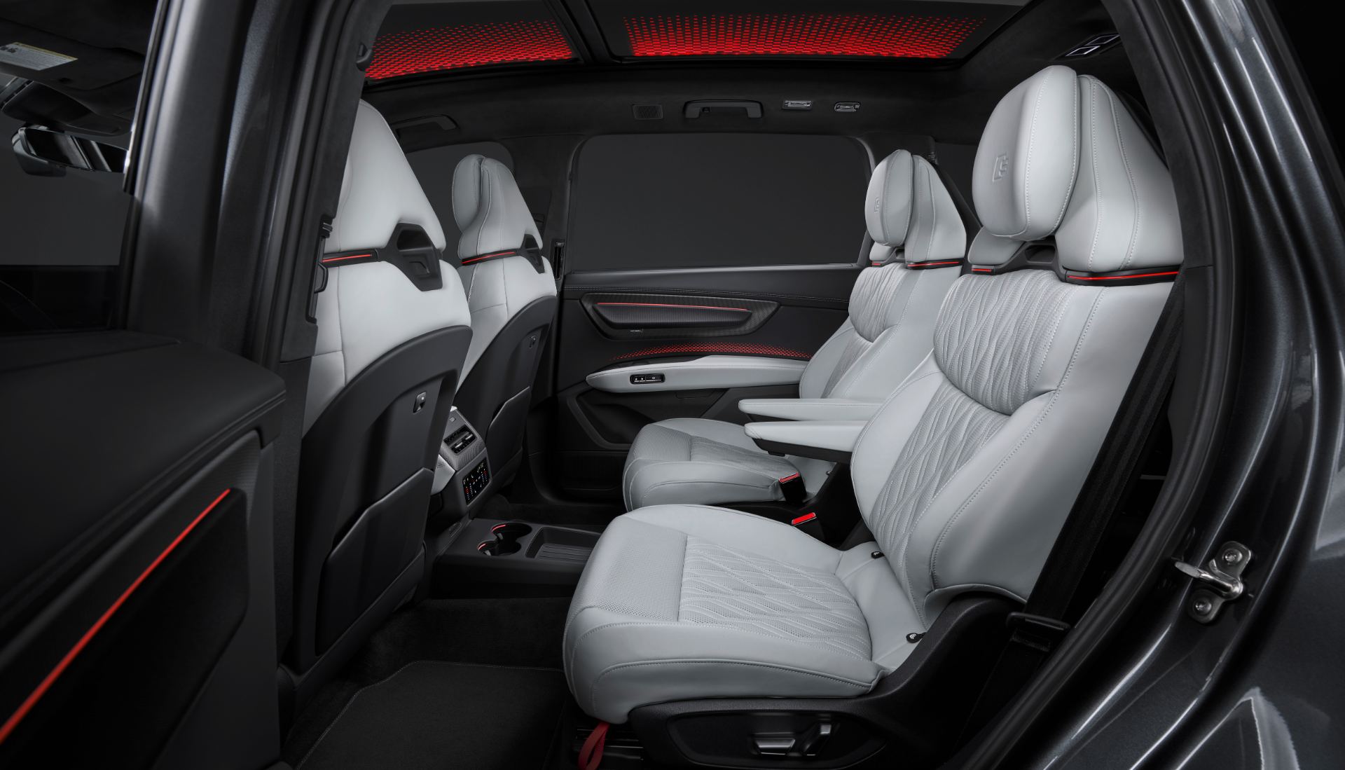 2026 audi q9 interior rear seats grey leather