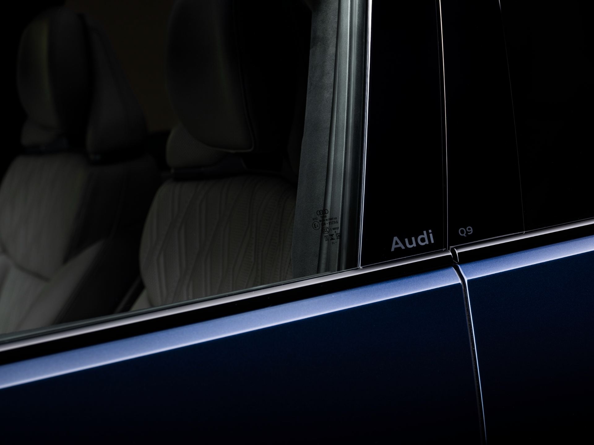 2026 audi q9 b pillar badge blue
