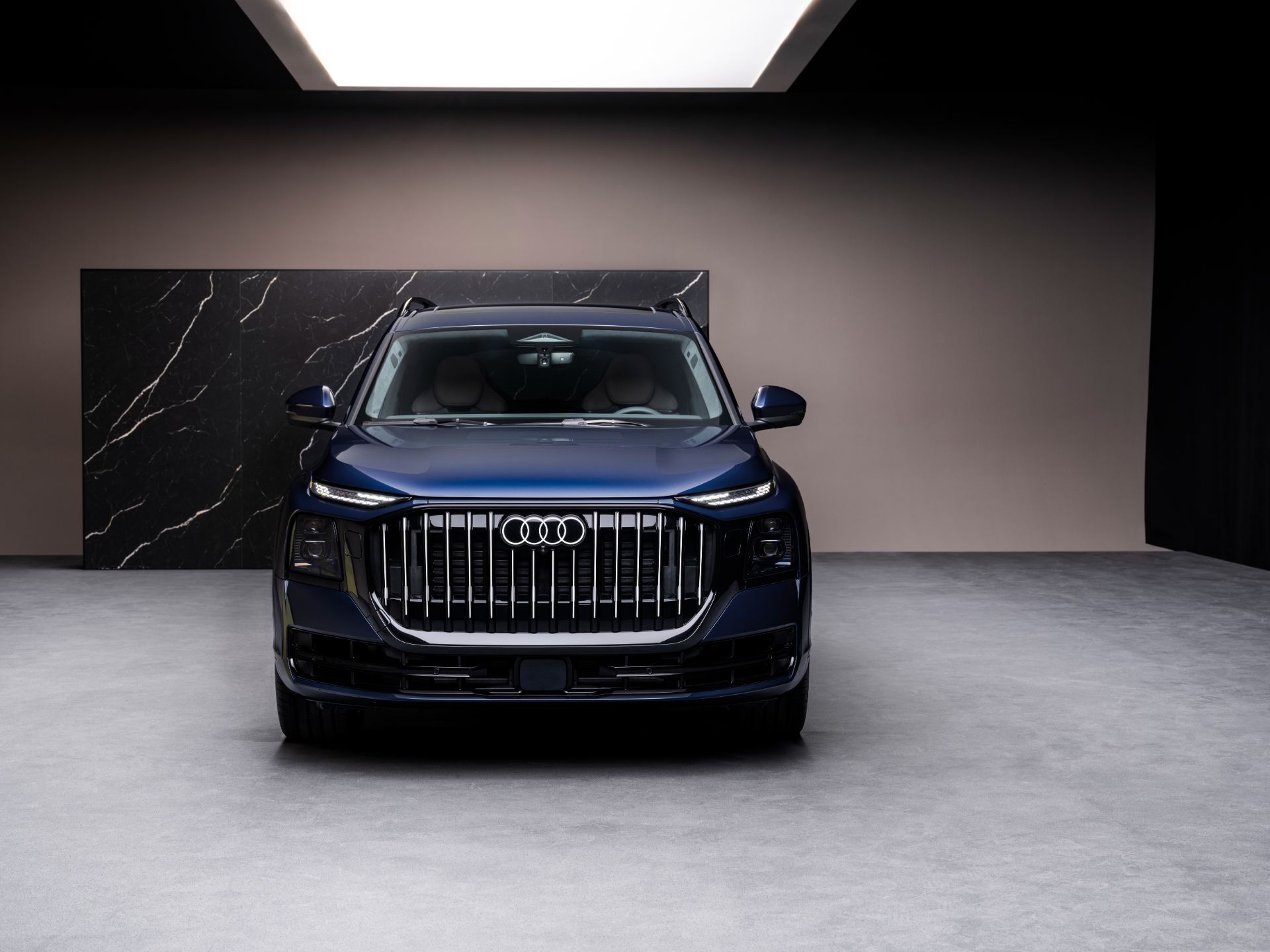 2026 audi q9 front studio blue