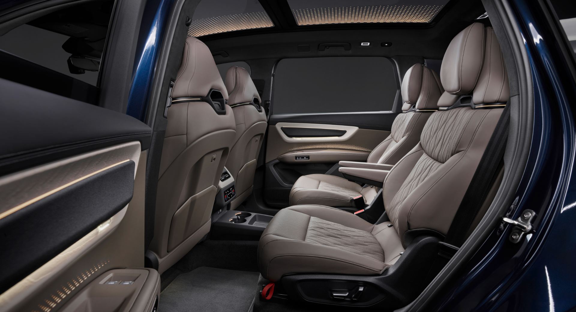 2026 audi q9 interior rear seats beige leather