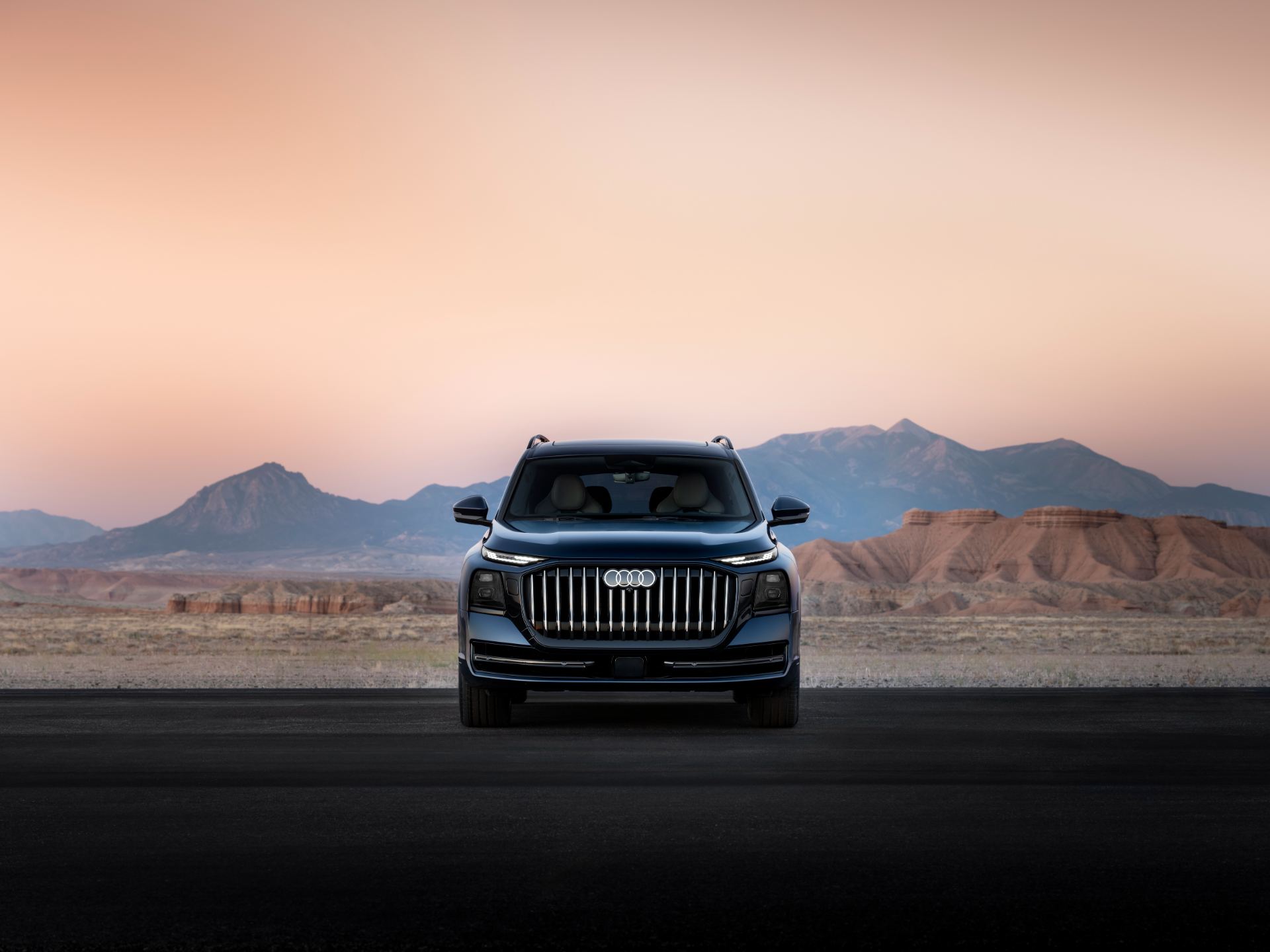 2027 audi q9 front desert blue