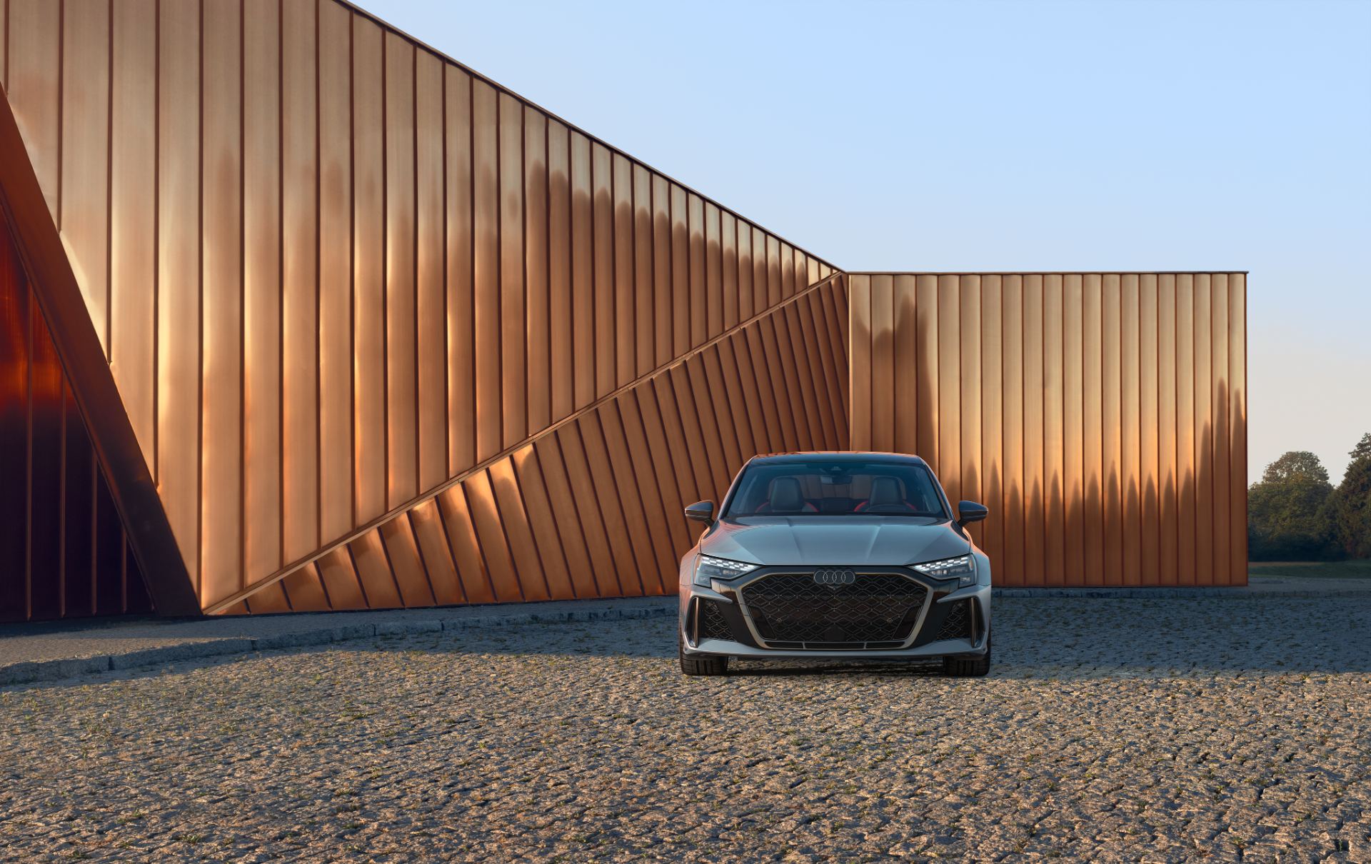 2027 audi rs 3 front copper wall grey