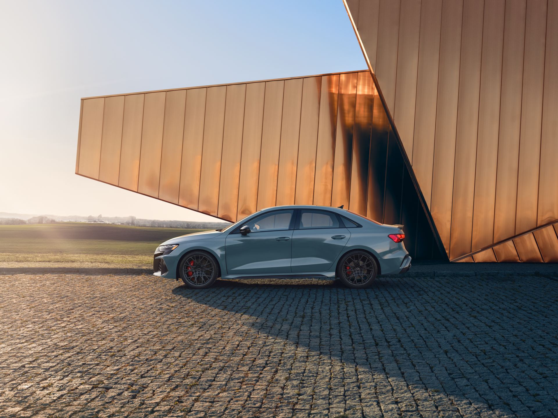 2027 audi rs 3 side profile copper wall grey