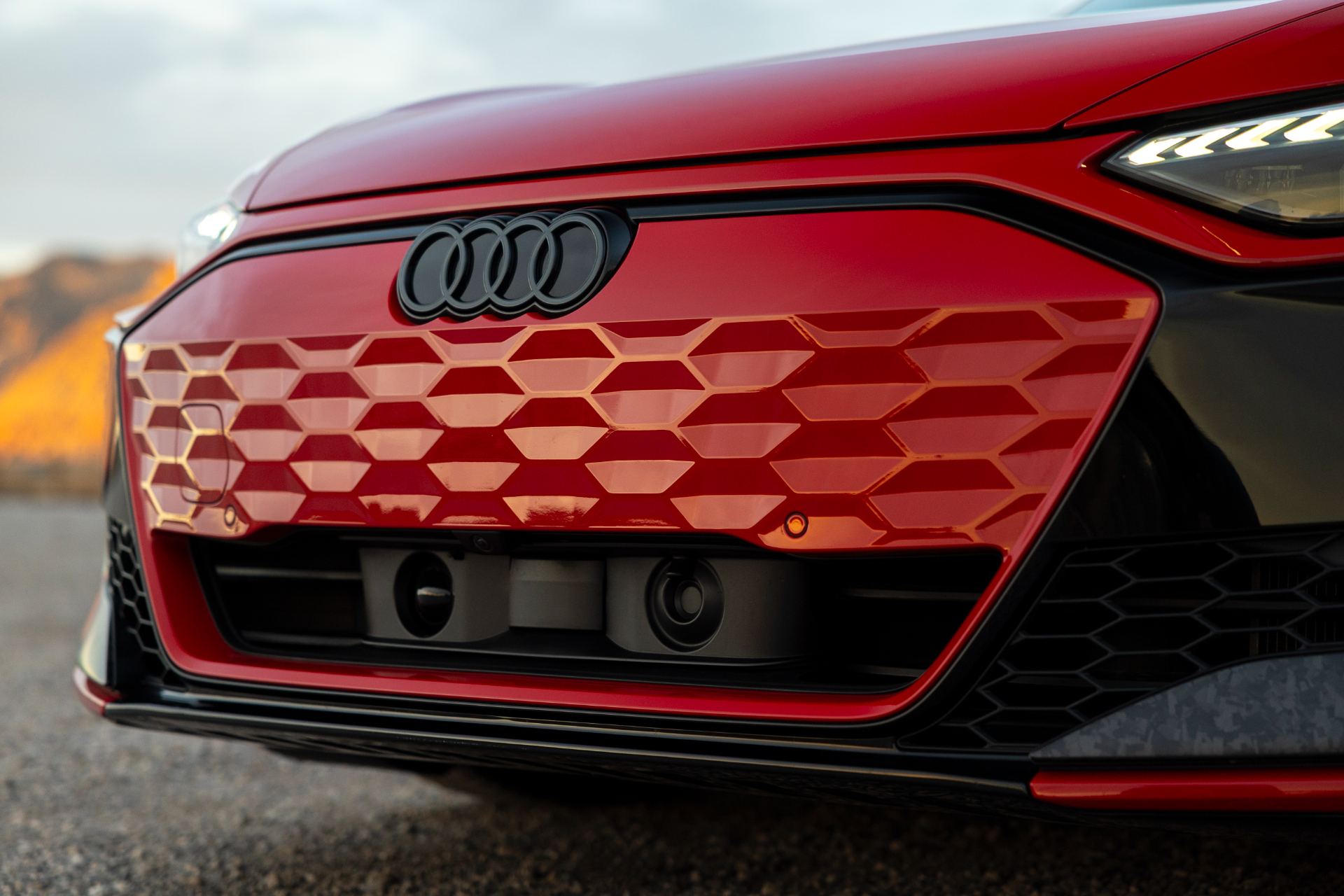 2026 audi rs e tron gt performance grille close red