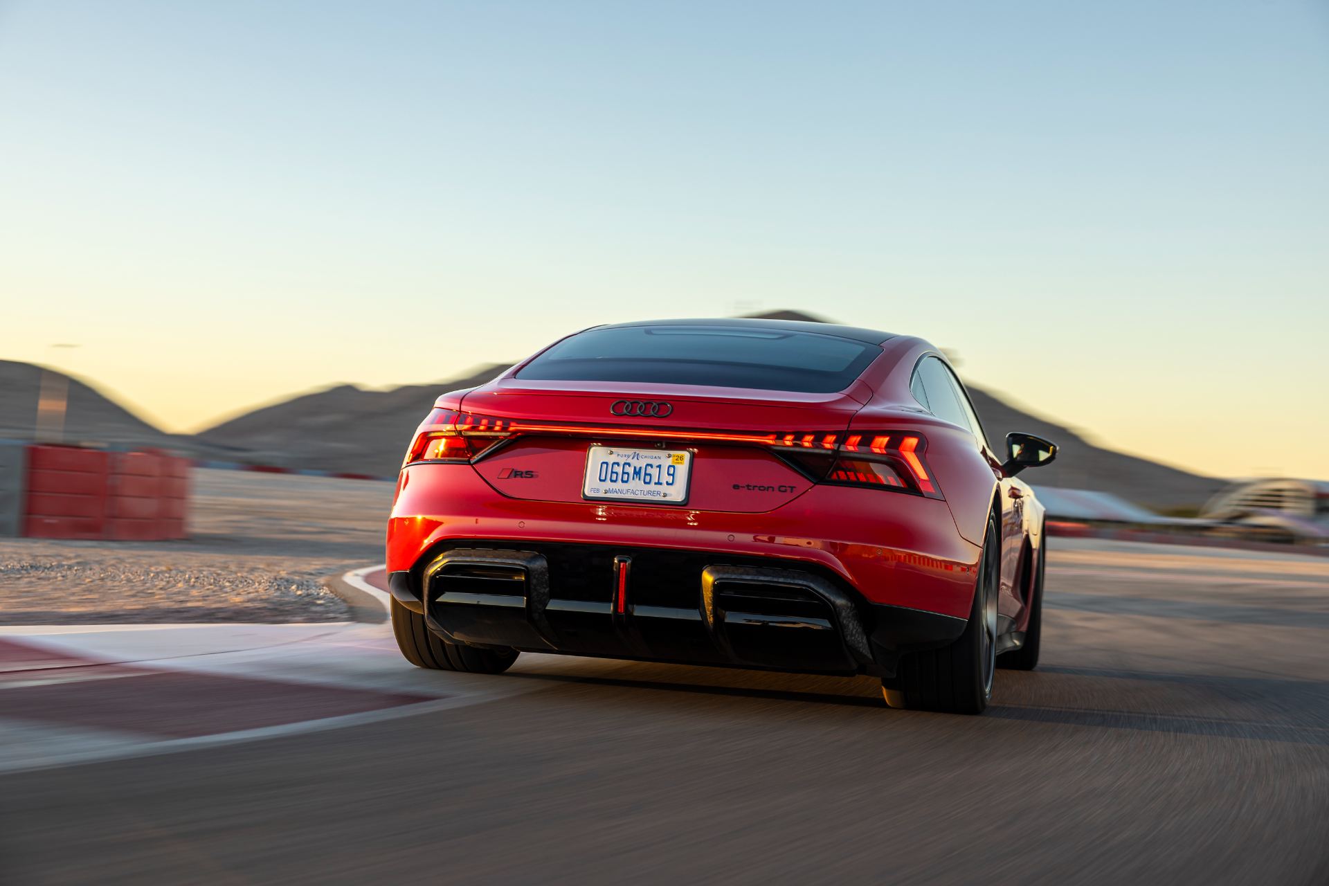 2026 audi rs e tron gt performance driving rear track red