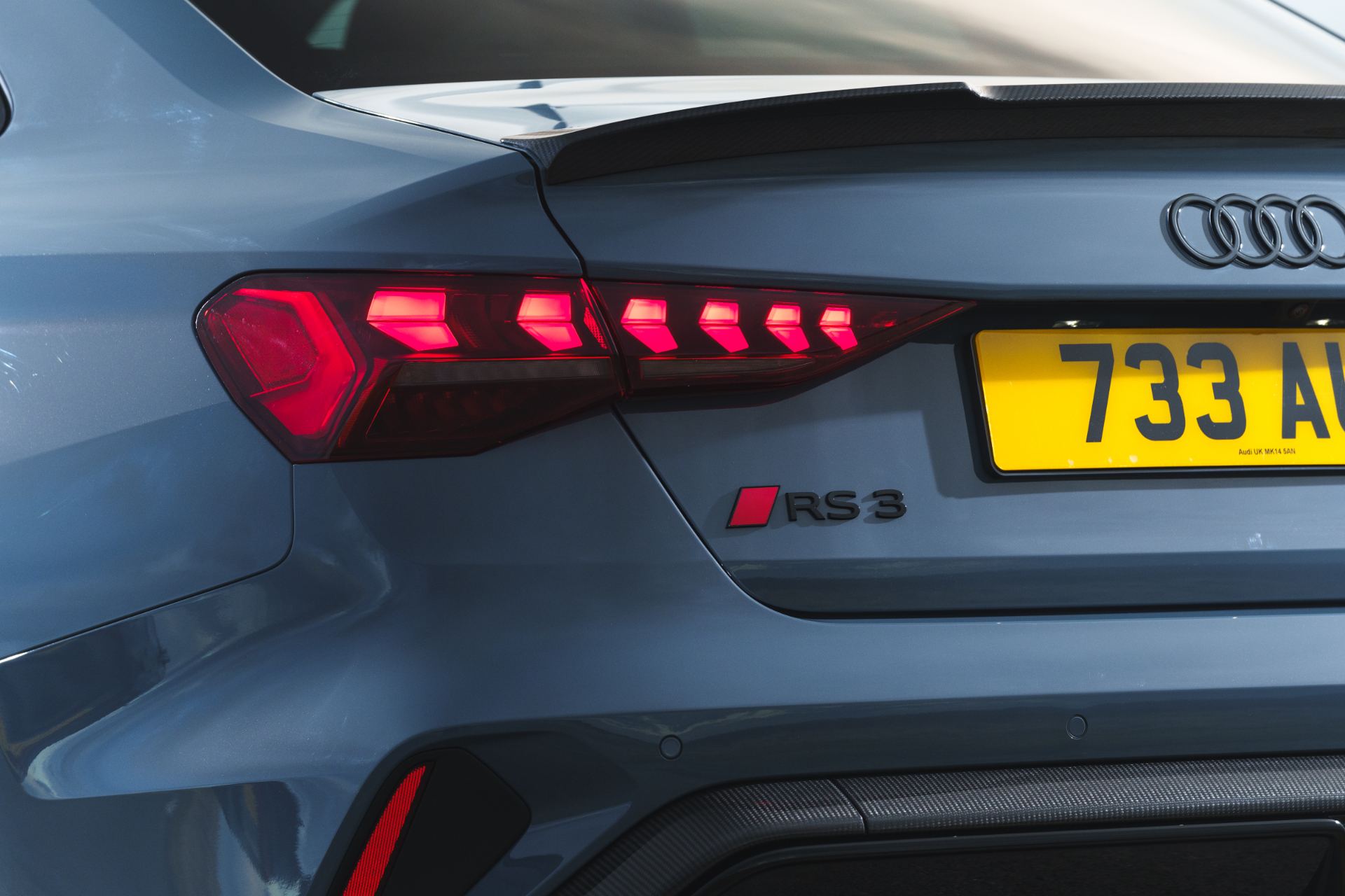 2025 audi rs 3 rear rs 3 badge taillight grey