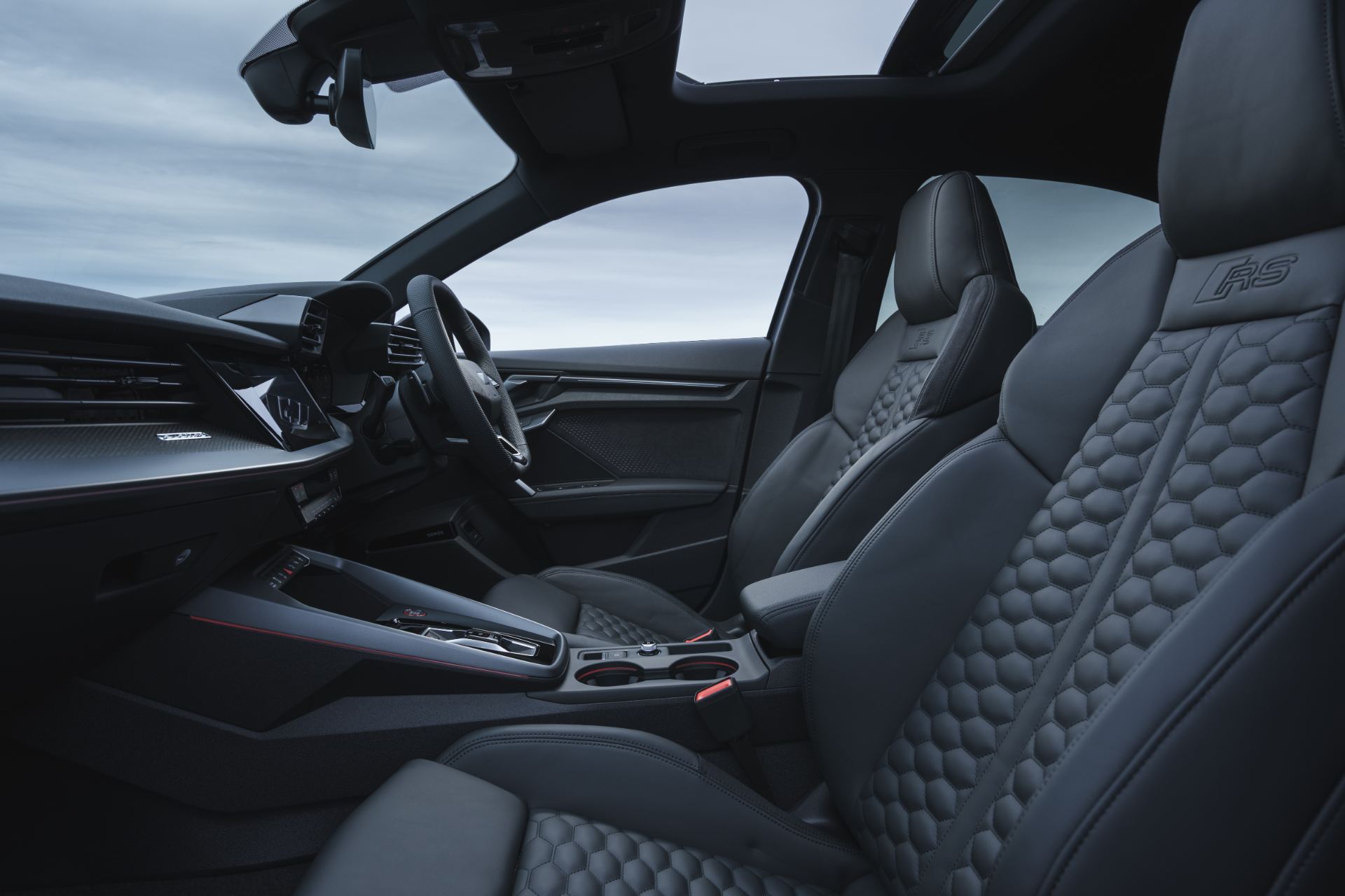 2025 audi rs 3 interior front sport seats honeycomb