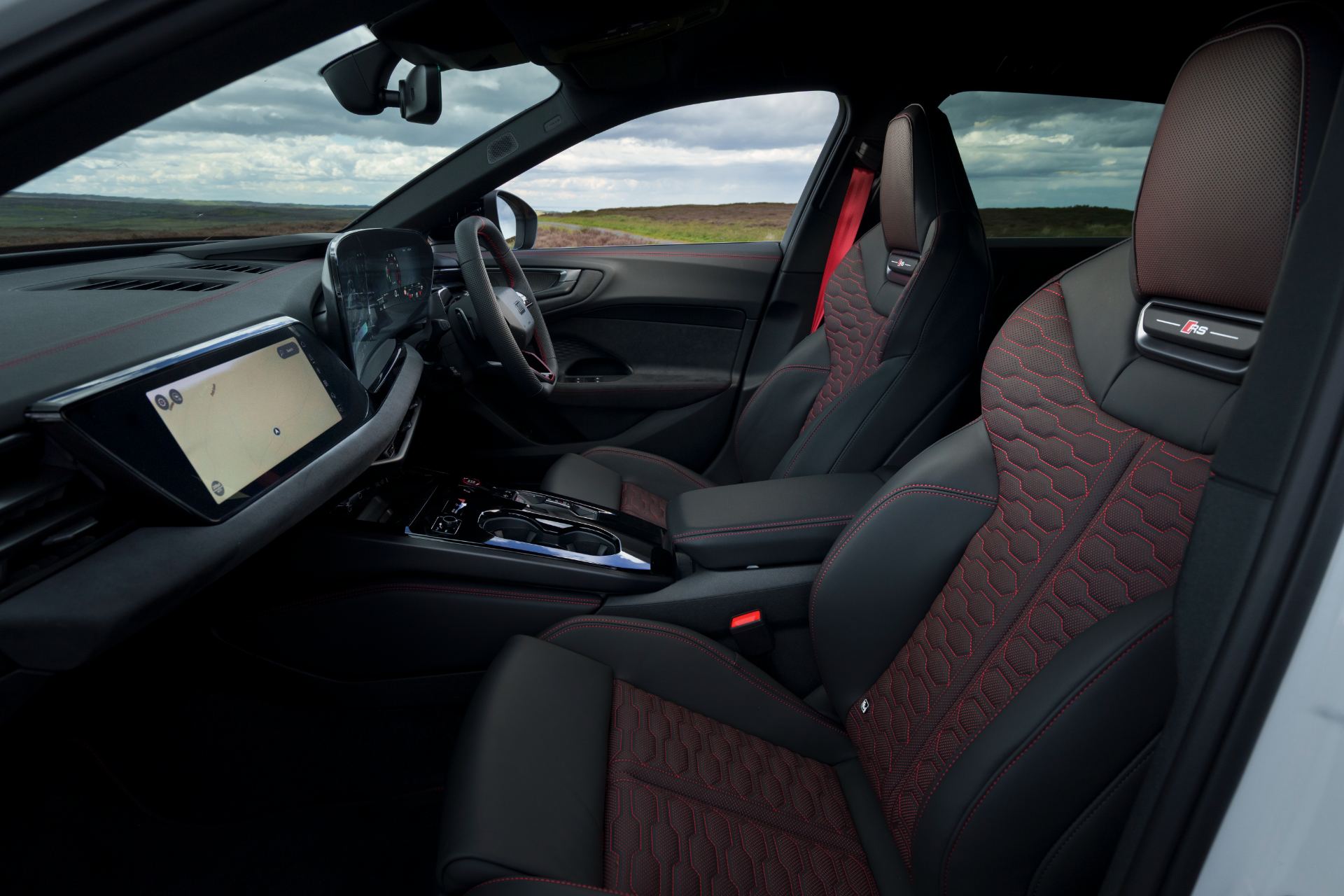2026 audi rs 5 interior front seats red honeycomb