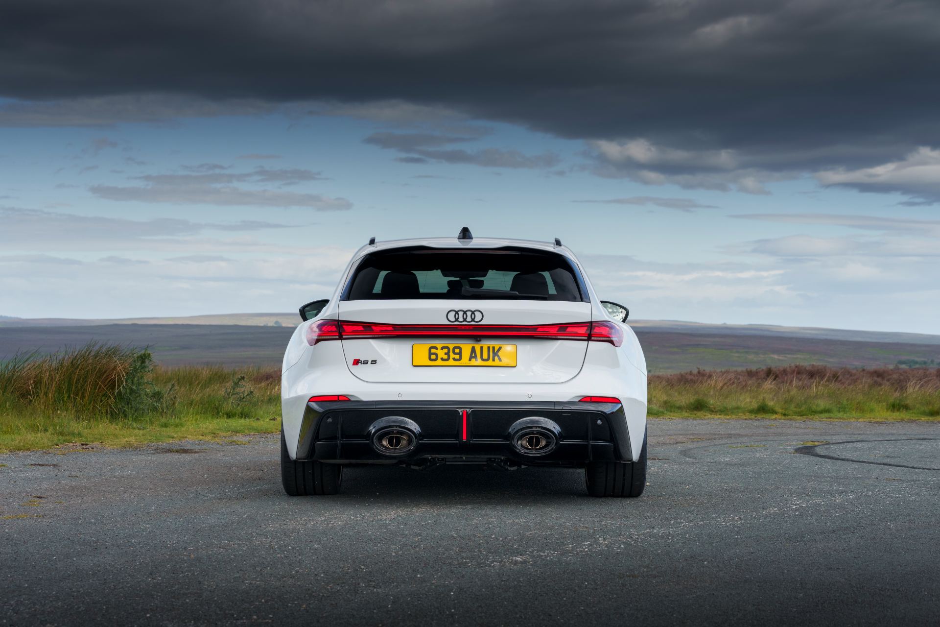 2026 audi rs 5 avant rear moorland white