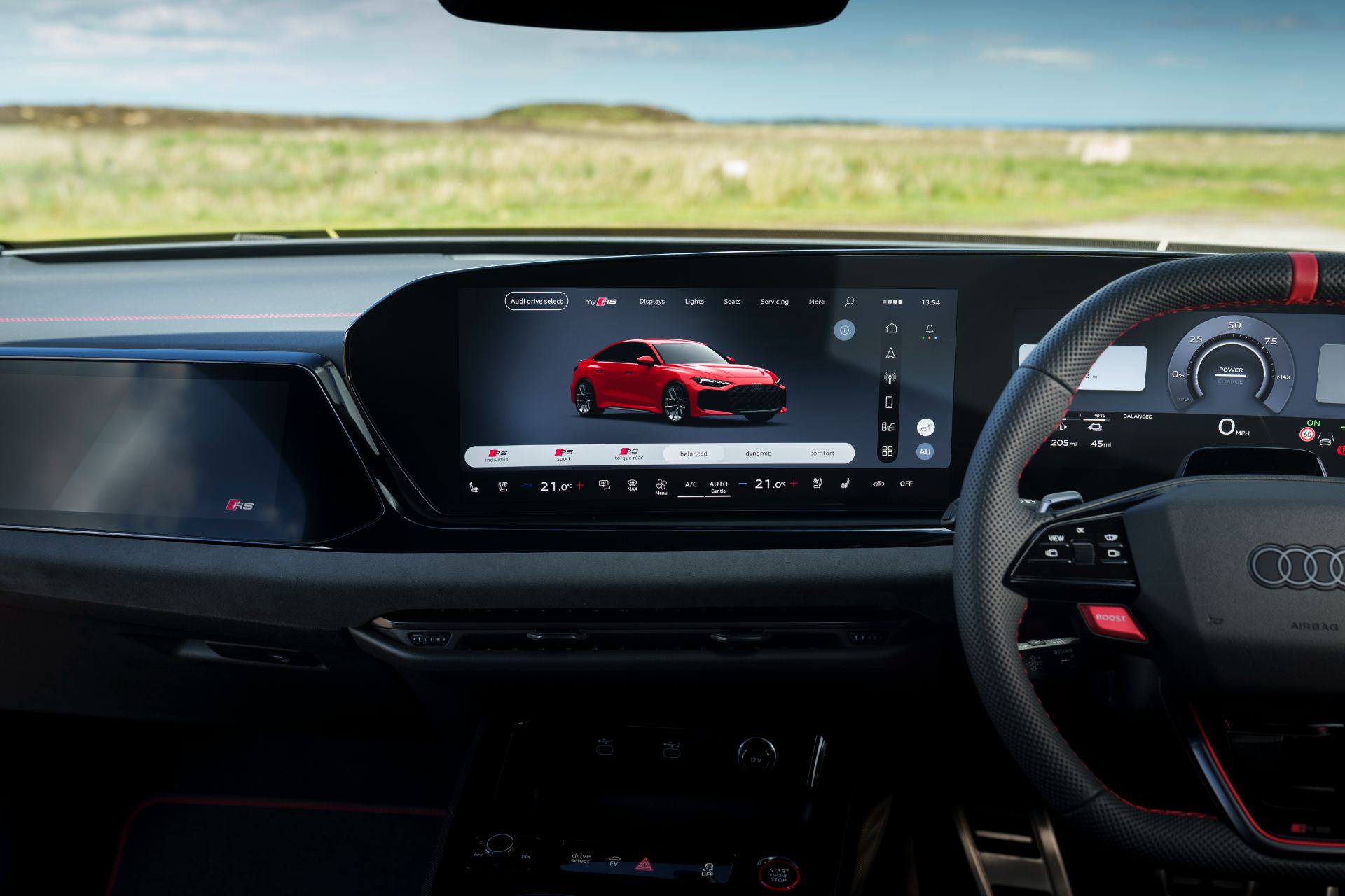 2026 audi rs 5 saloon interior infotainment vehicle display
