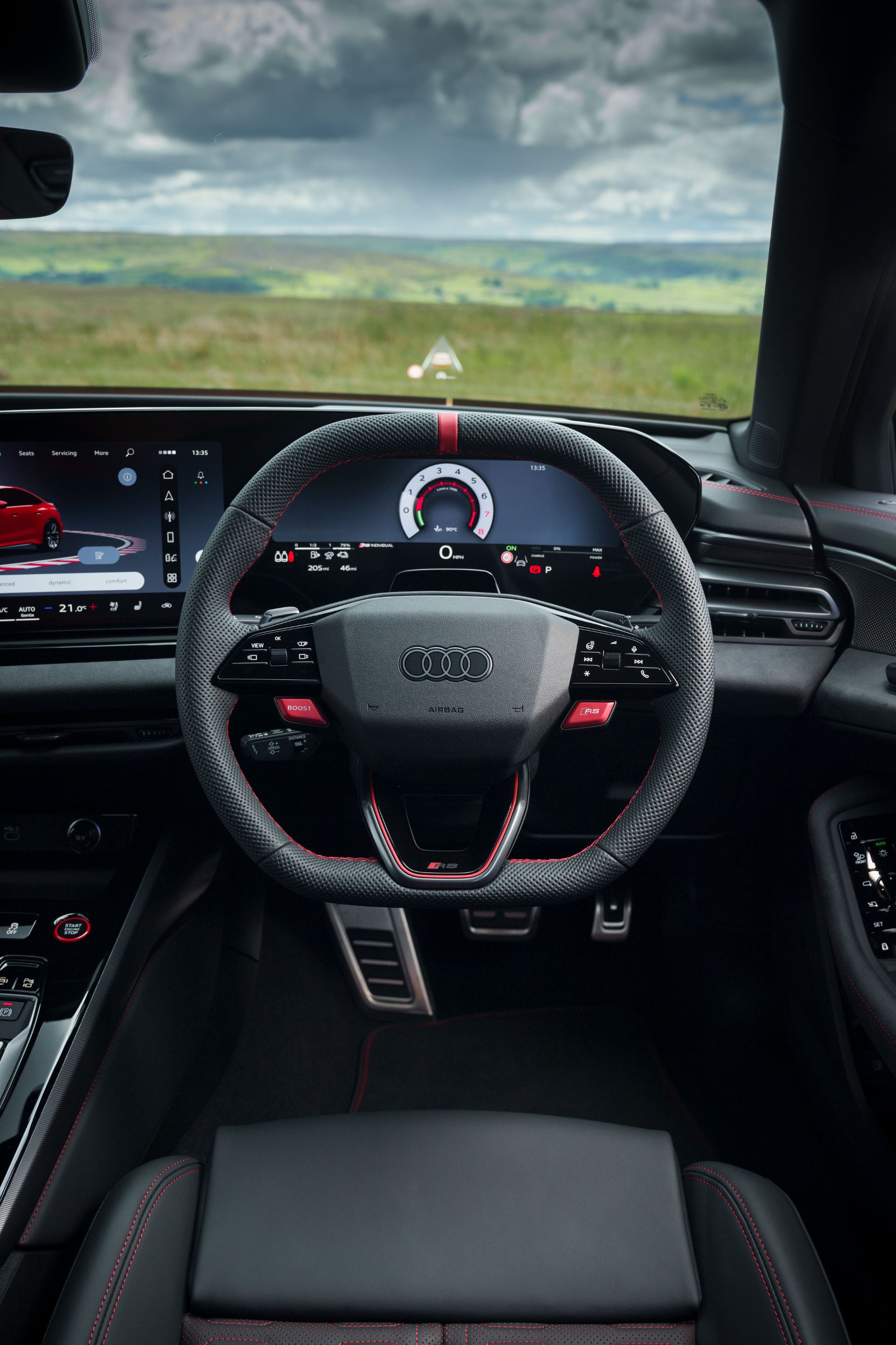 2026 audi rs 5 saloon interior steering wheel portrait