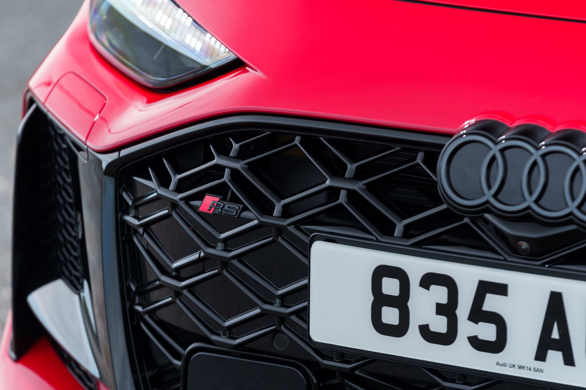 2026 audi rs 5 saloon grille rs badge red