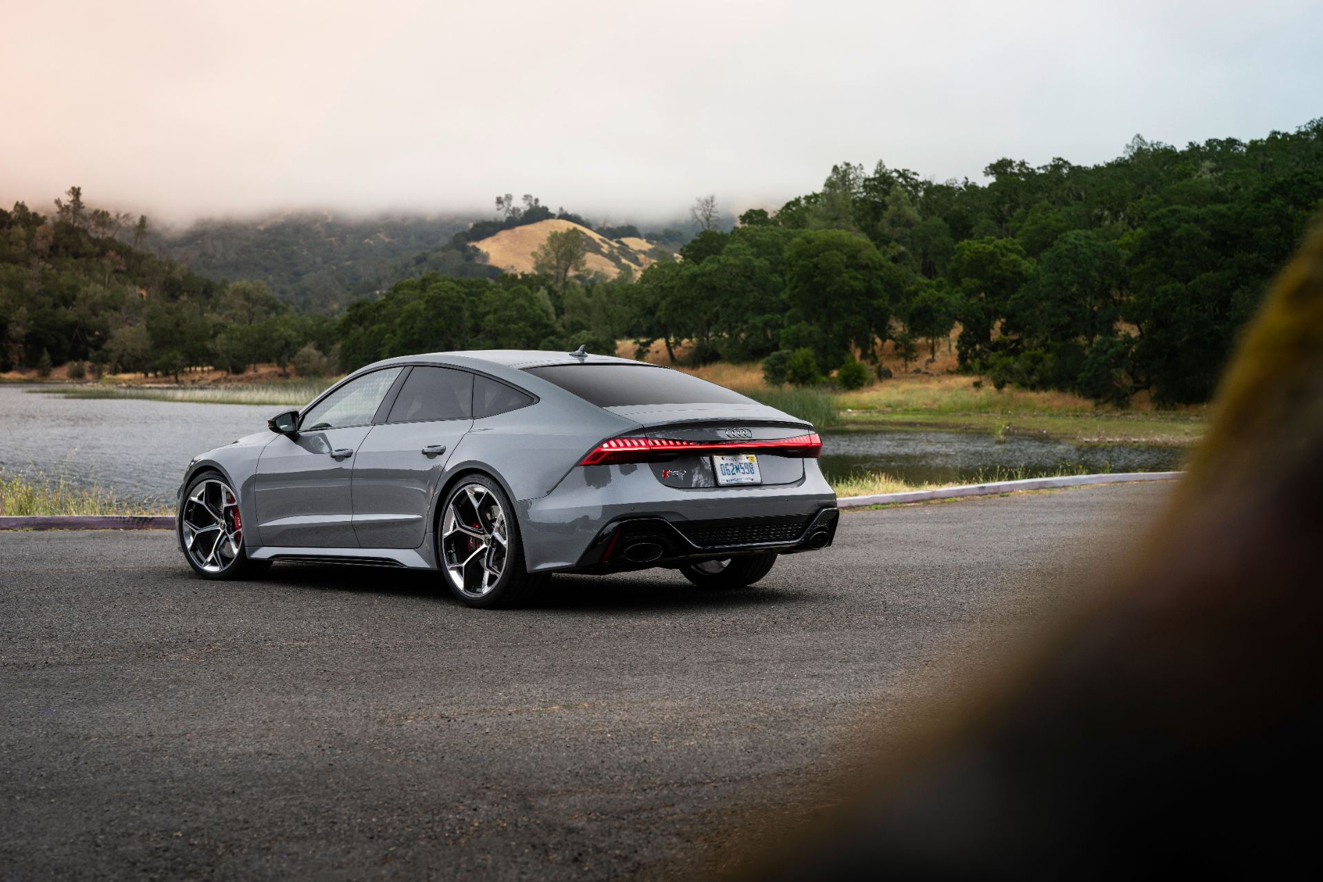 2026 audi rs 7 rear three quarter lake nardo grey