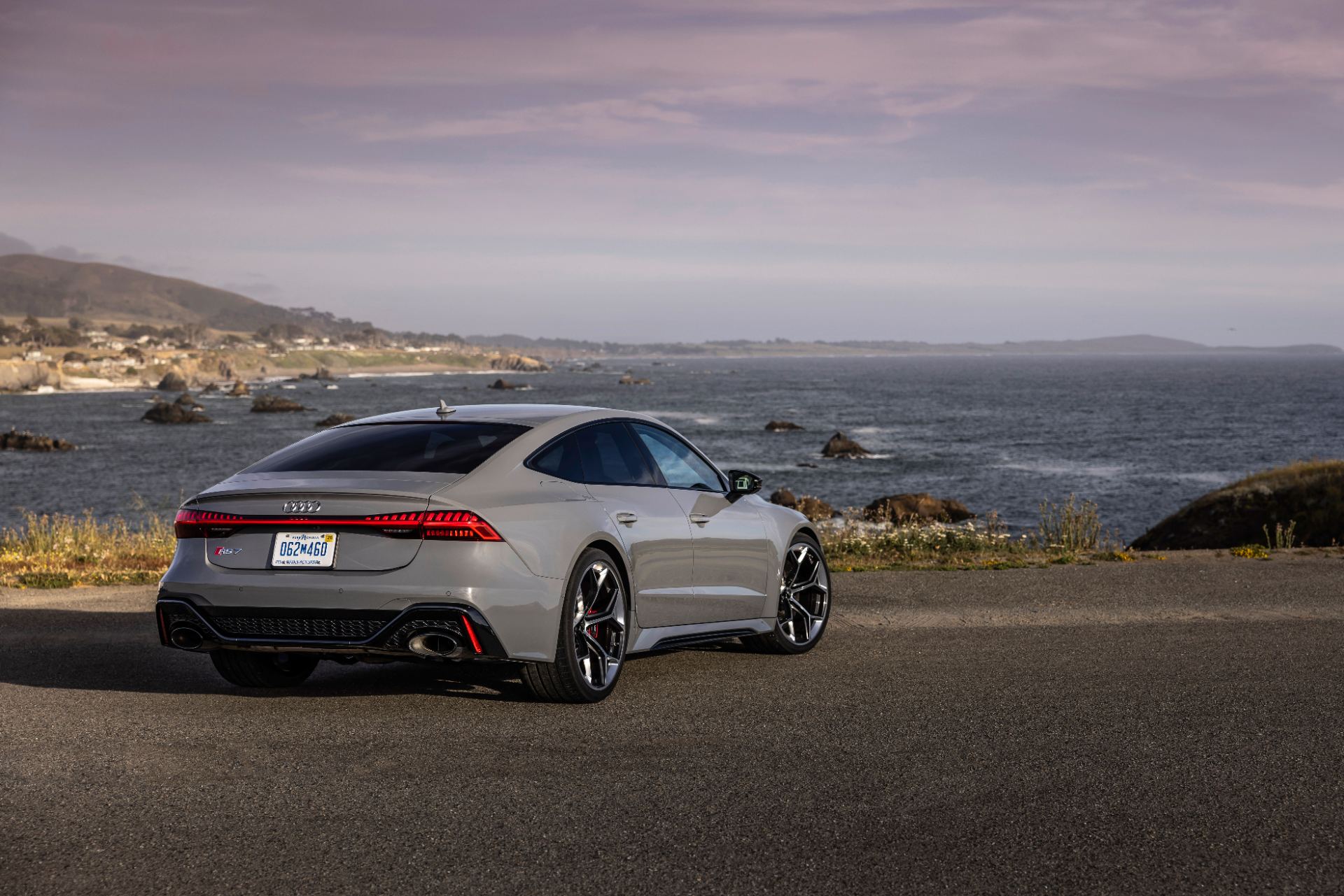 2026 audi rs 7 rear three quarter coast nardo grey