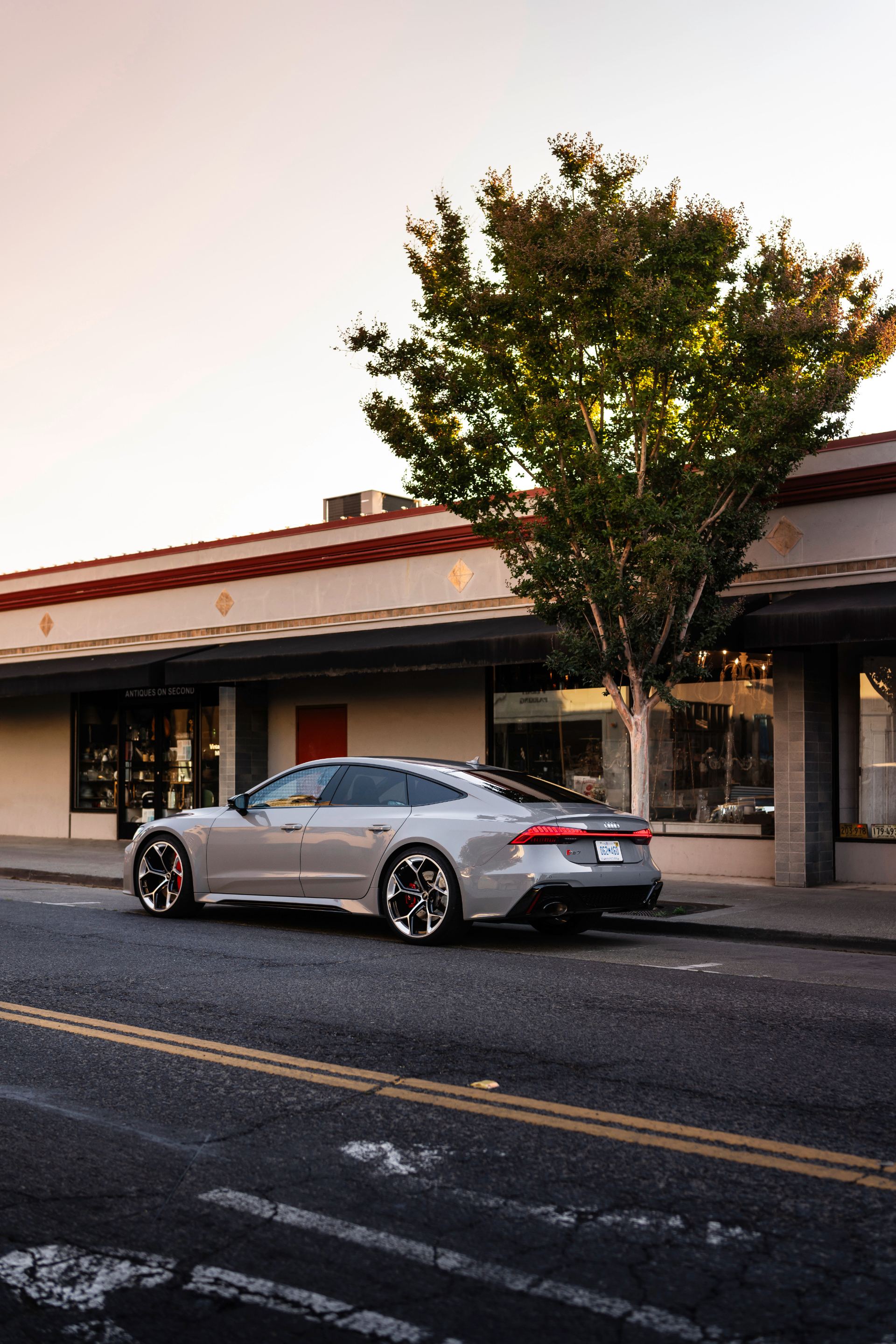 2026 audi rs 7 side profile street portrait nardo grey