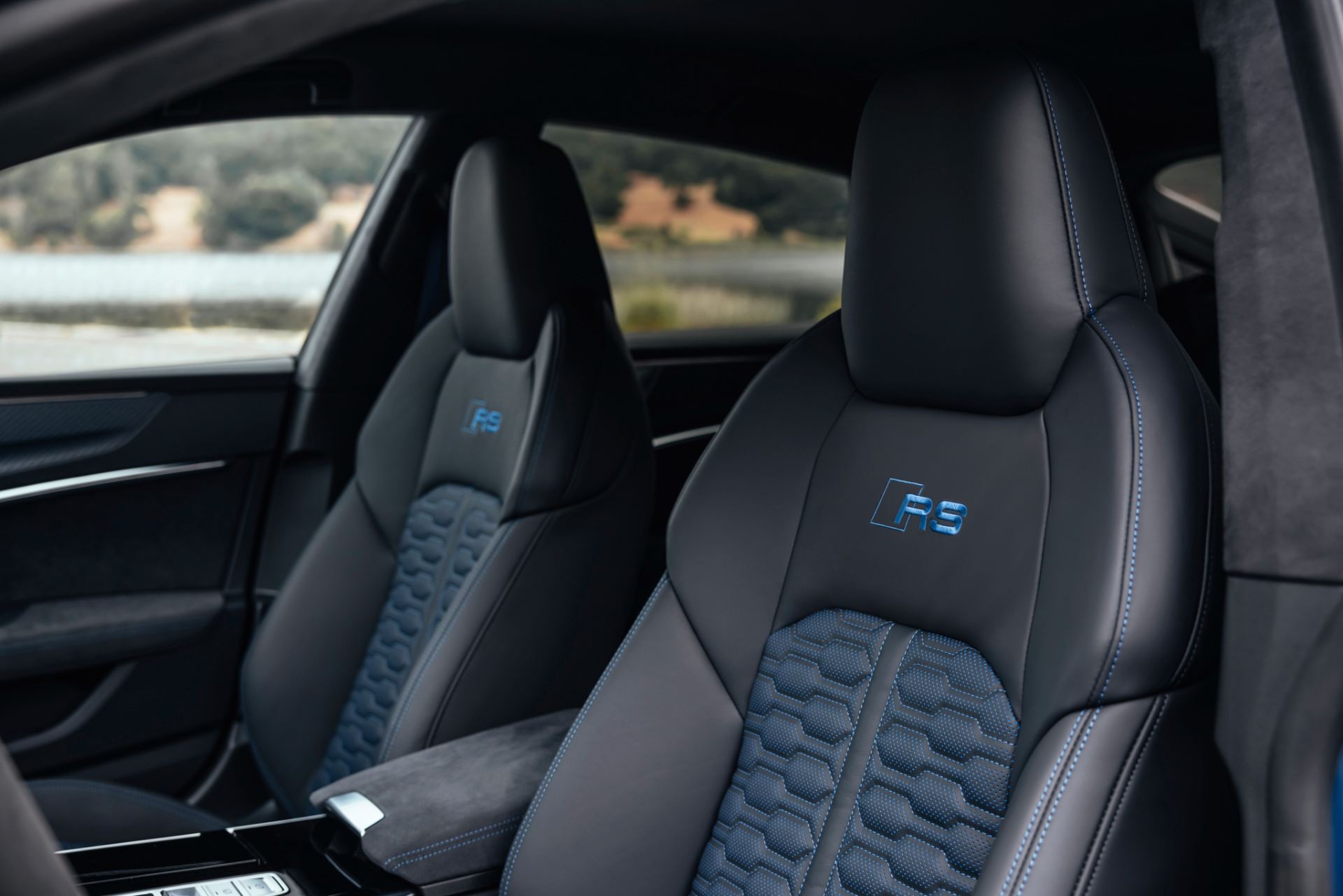 2026 audi rs 7 interior front seats blue honeycomb