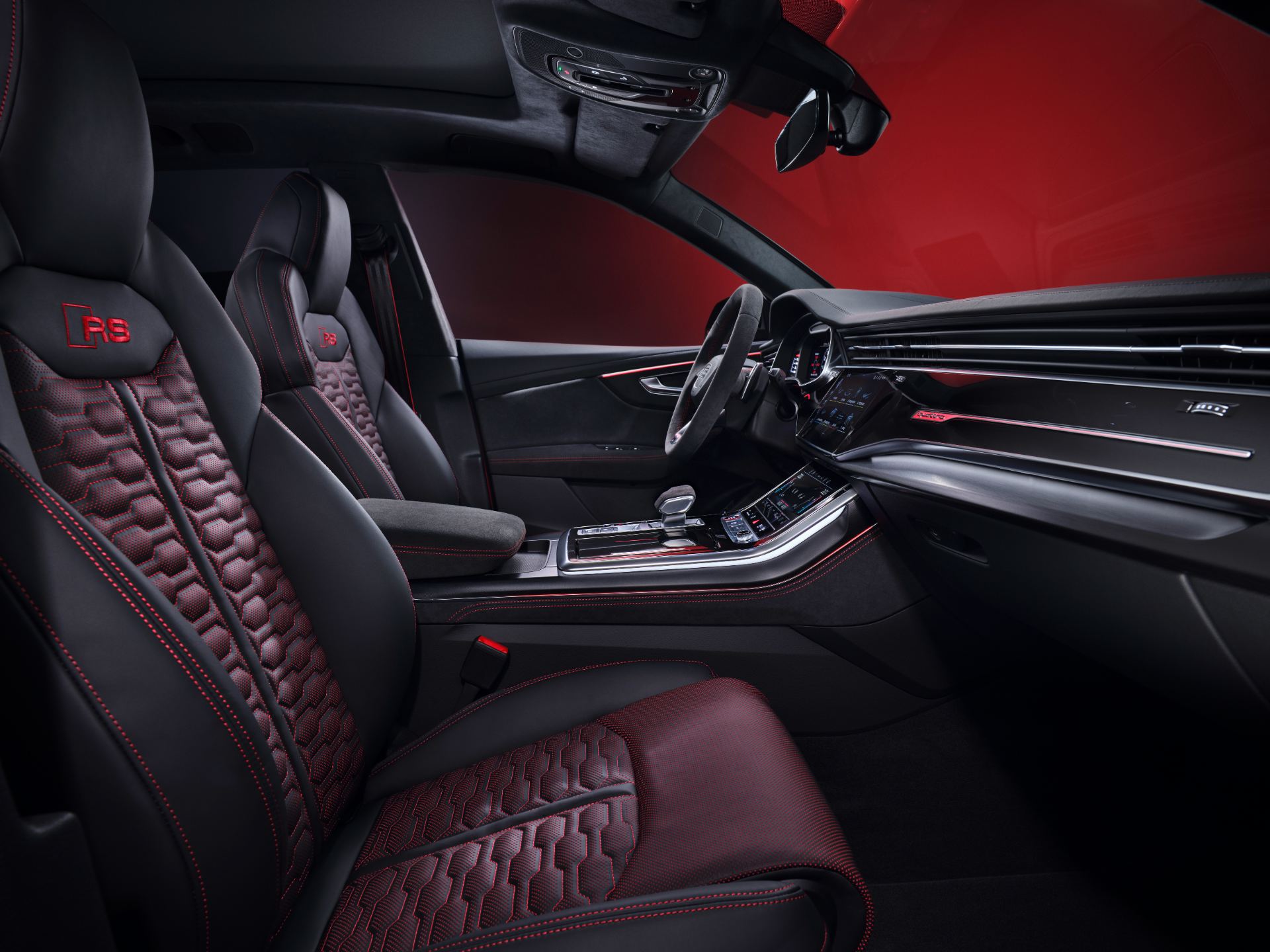 2027 audi rs q8 performance interior front seats honeycomb