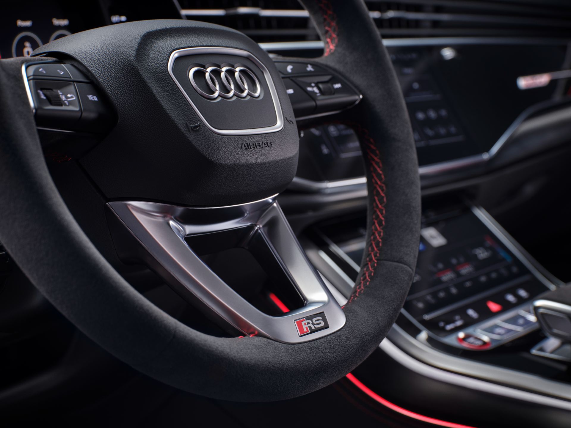 2027 audi rs q8 performance interior steering wheel