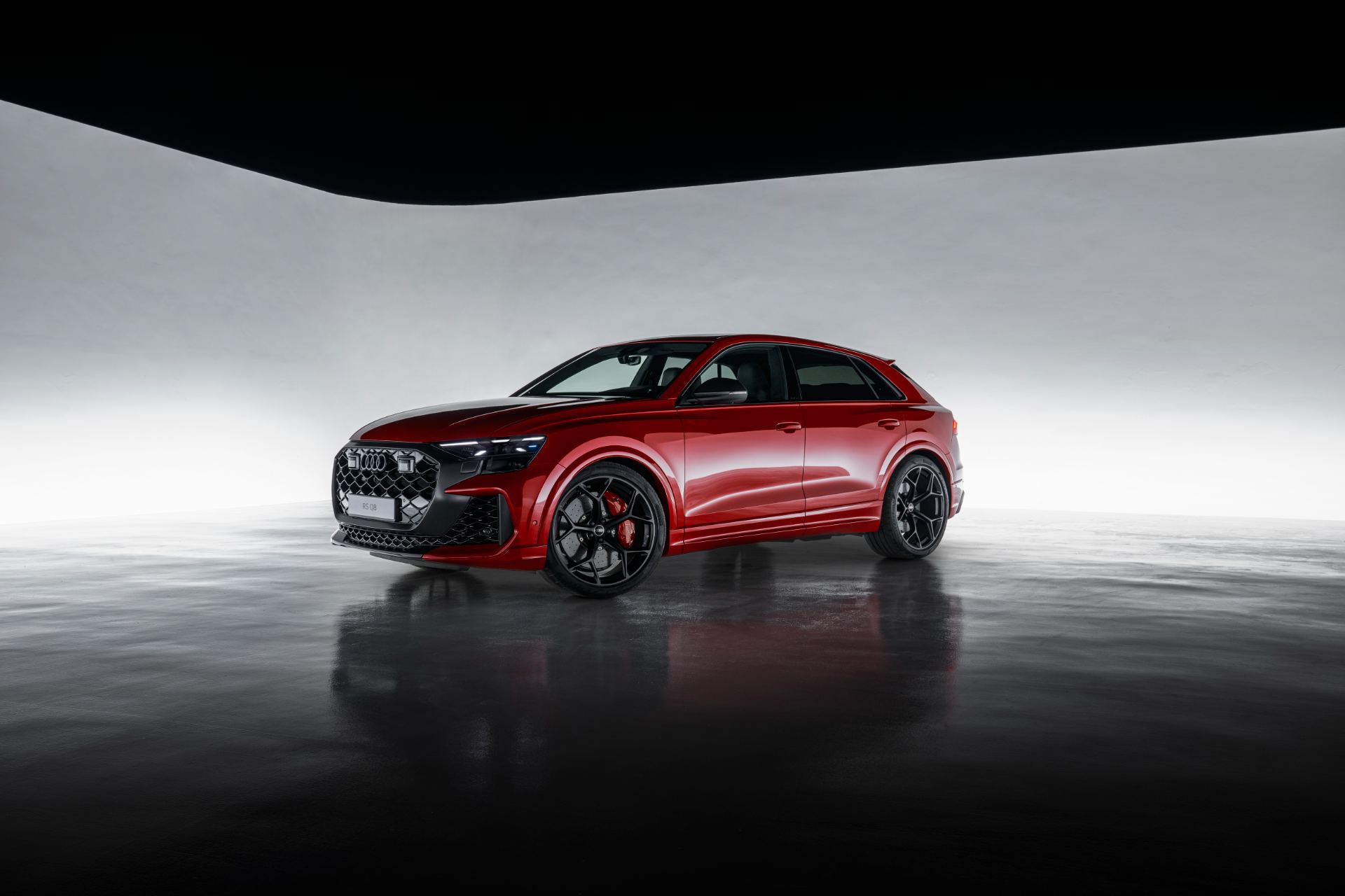 2027 audi rs q8 performance side profile studio red