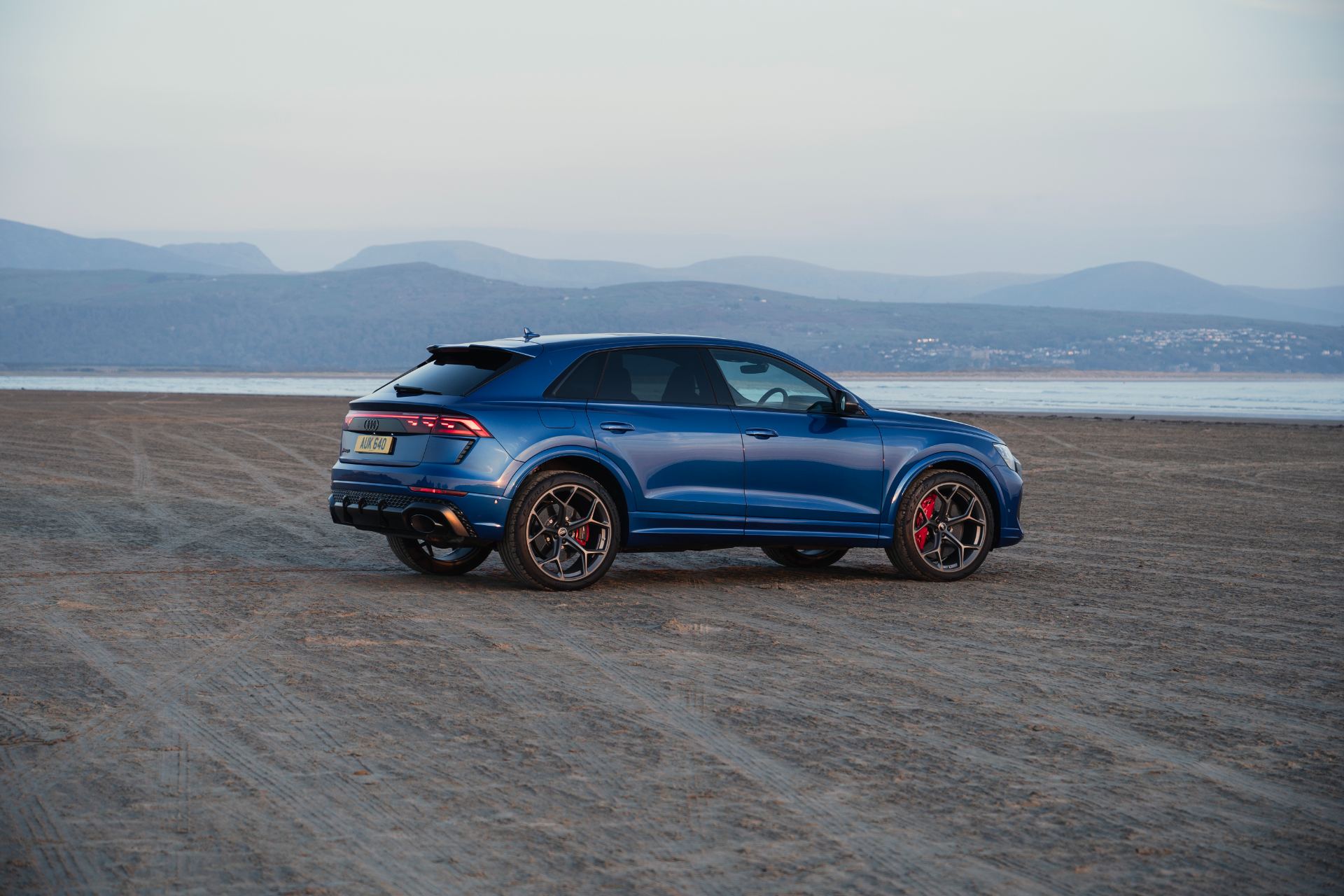 2026 audi rs q8 performance rear three quarter beach blue