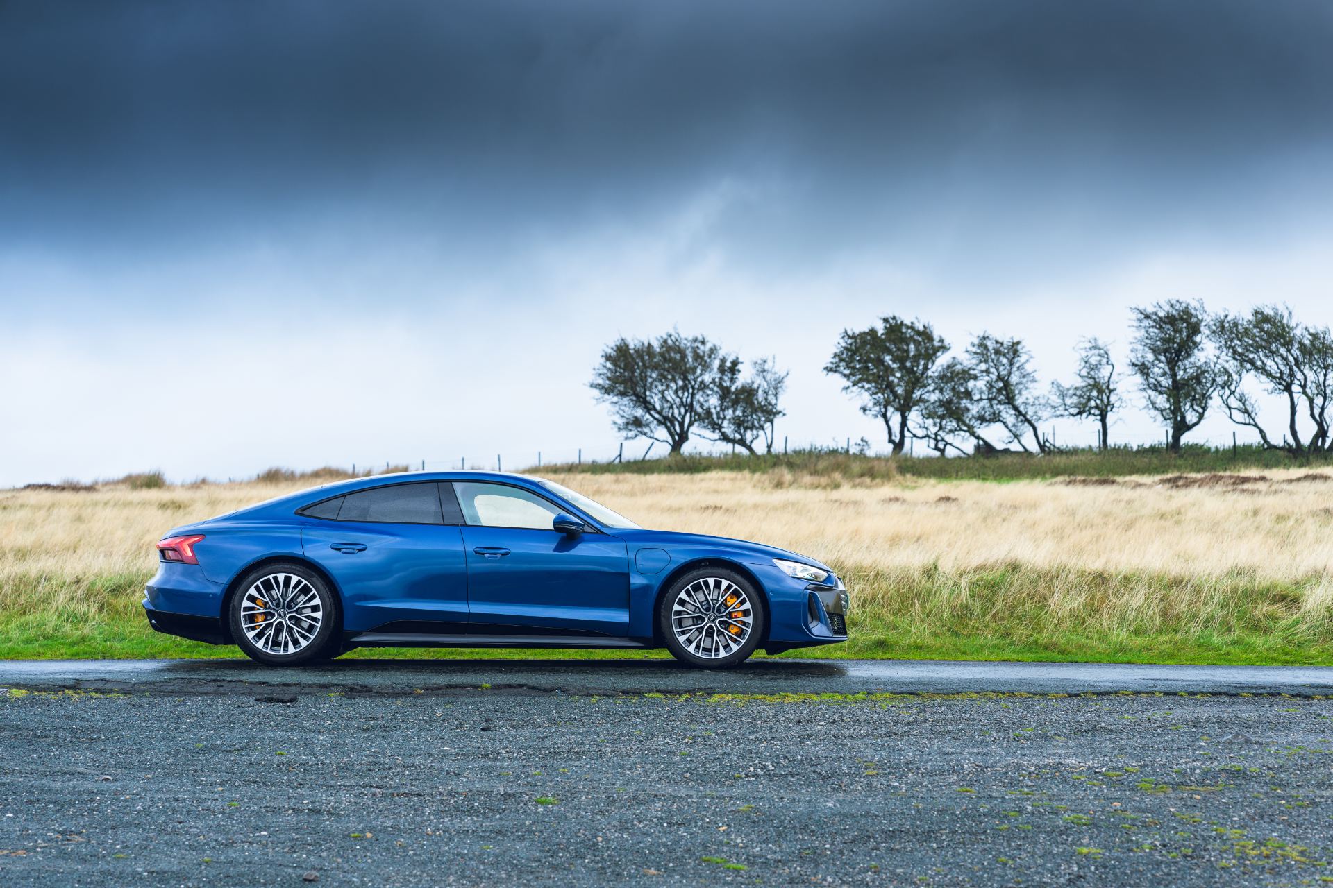 2026 audi s e tron gt quattro side profile stormy blue