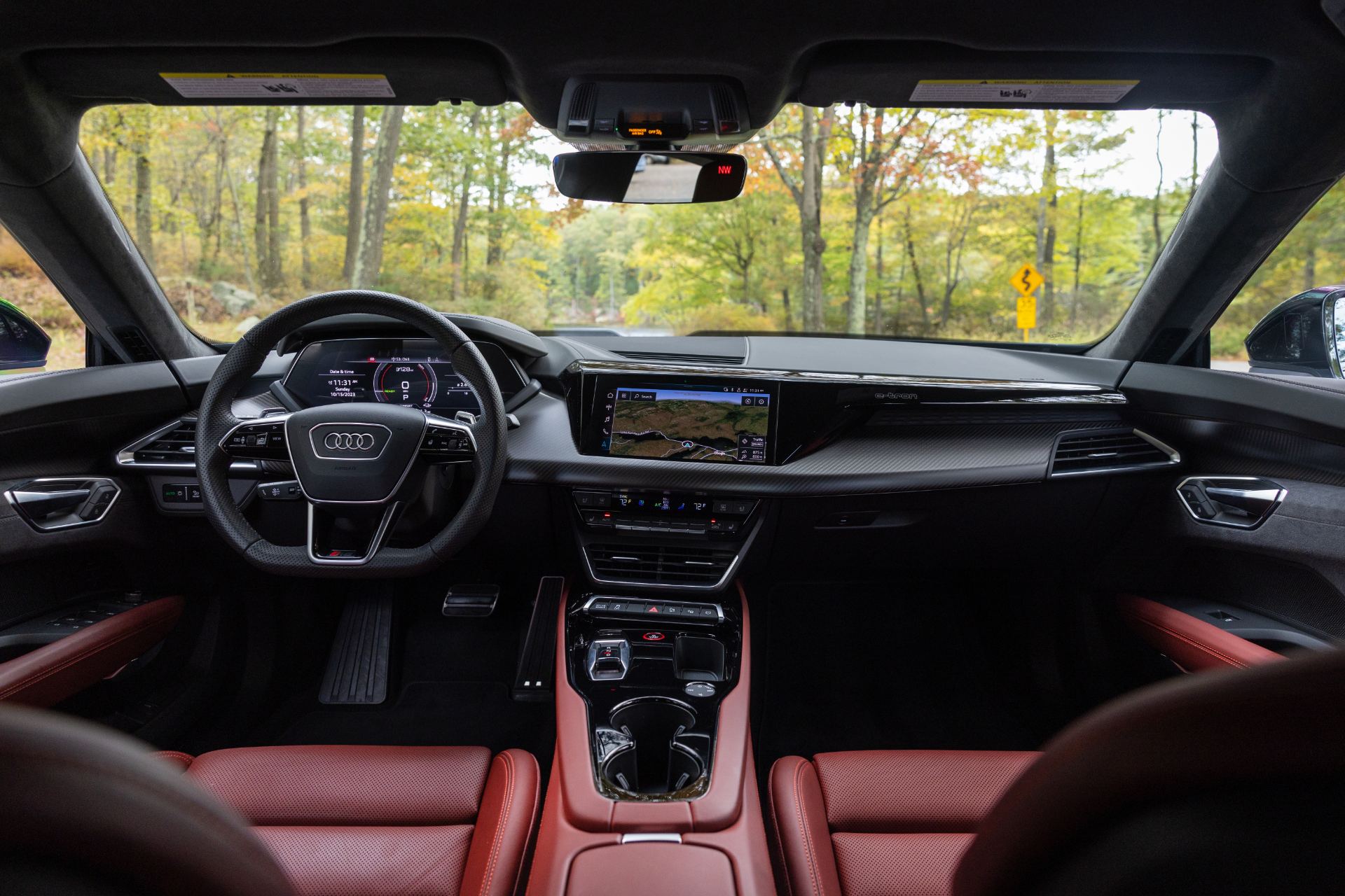 2026 audi s e tron gt interior front view red leather