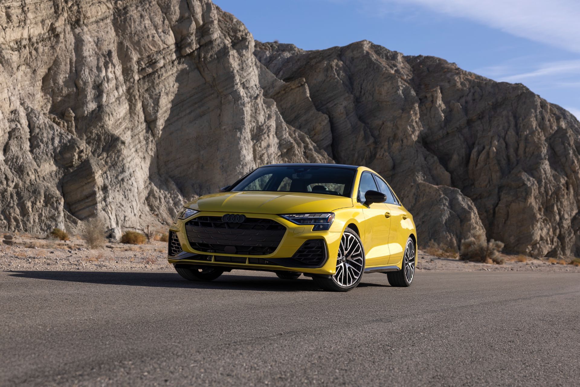 2026 audi s3 front three quarter canyon yellow