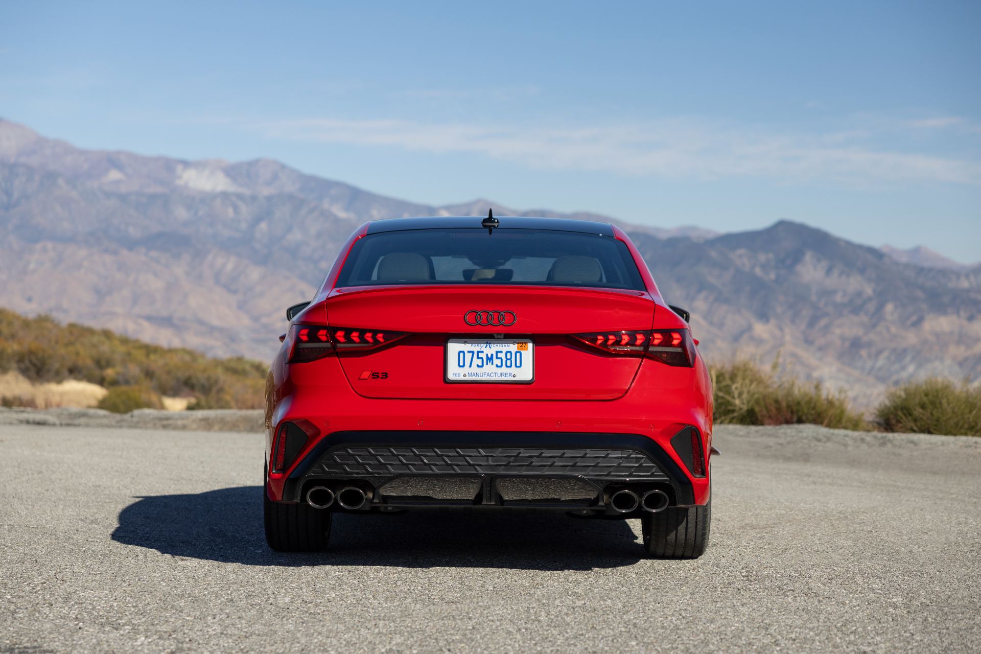 2026 audi s3 rear mountains red