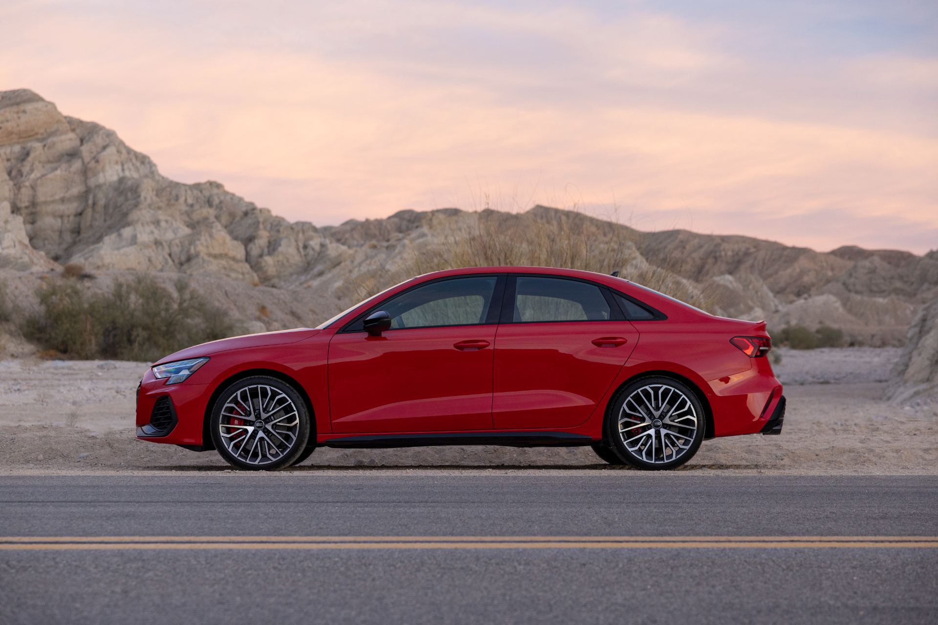 2026 audi s3 side profile desert red