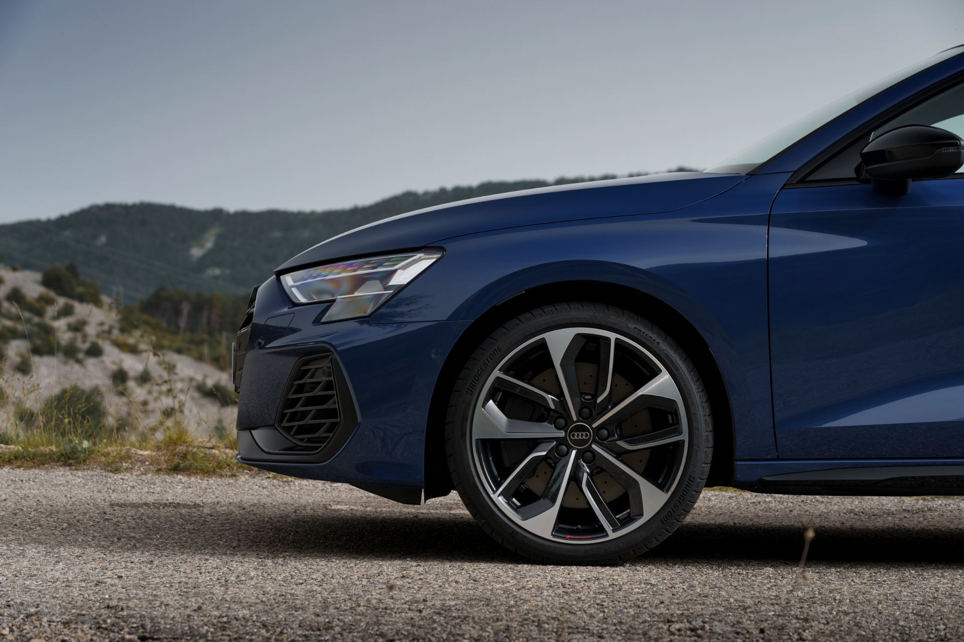 2025 audi s3 saloon front wing wheel blue