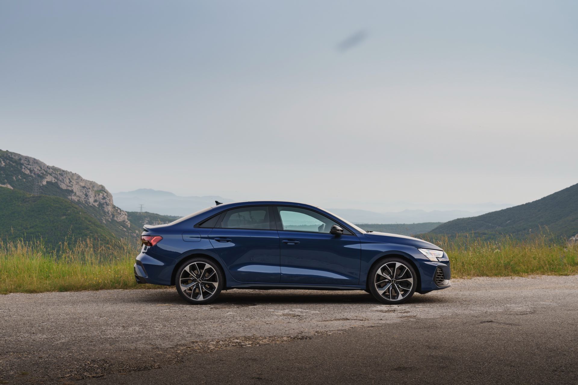 2025 audi s3 saloon side profile blue