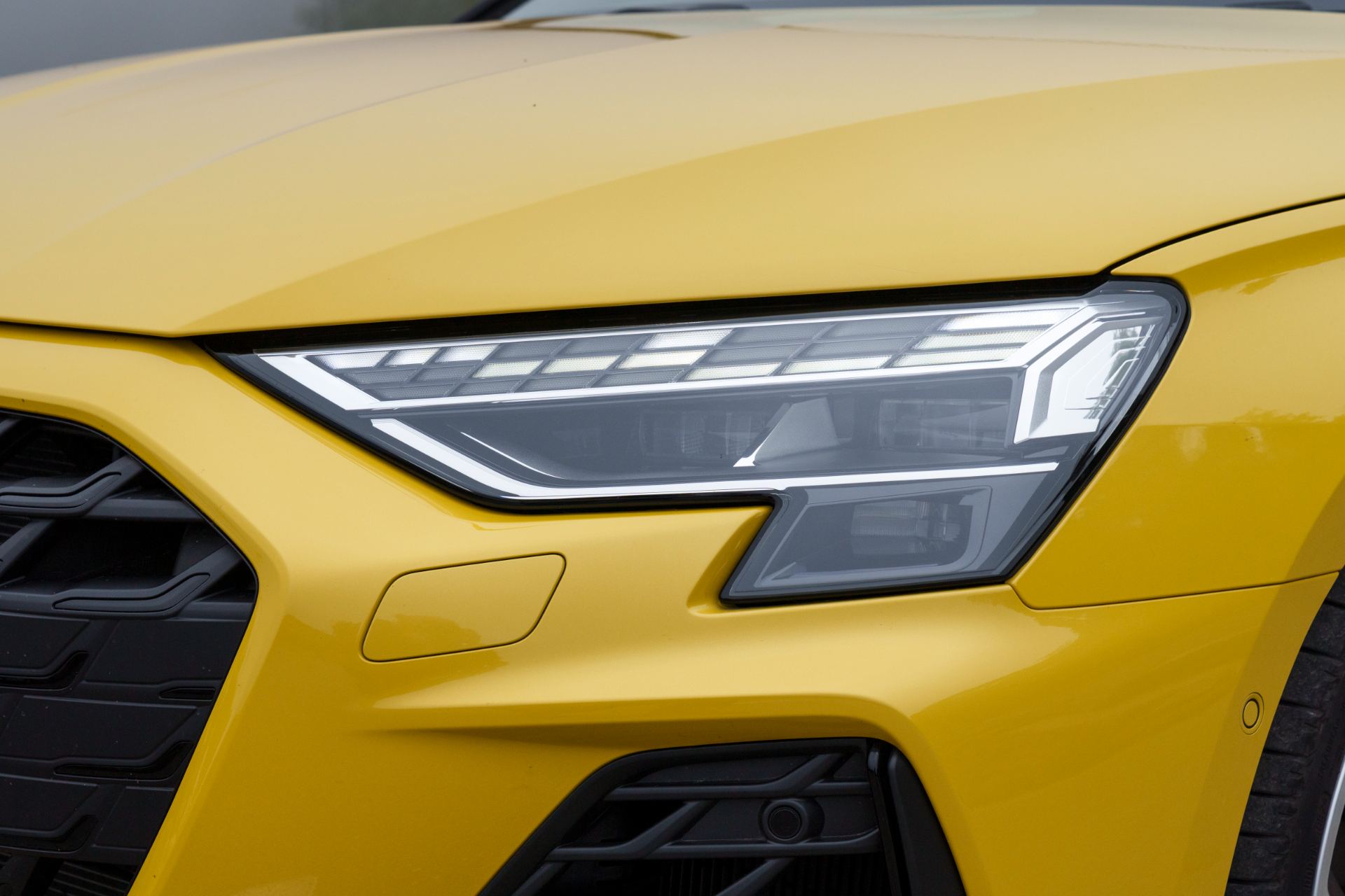 2025 audi s3 sportback headlight close yellow