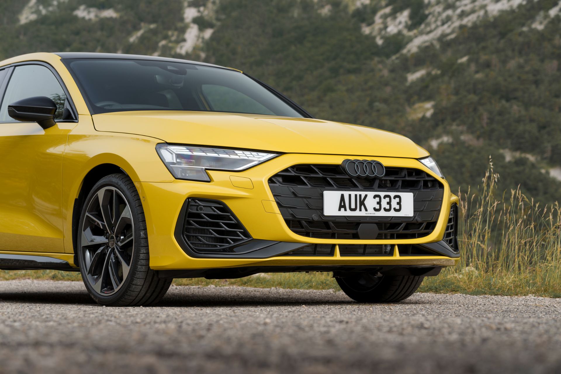 2025 audi s3 sportback front detail yellow