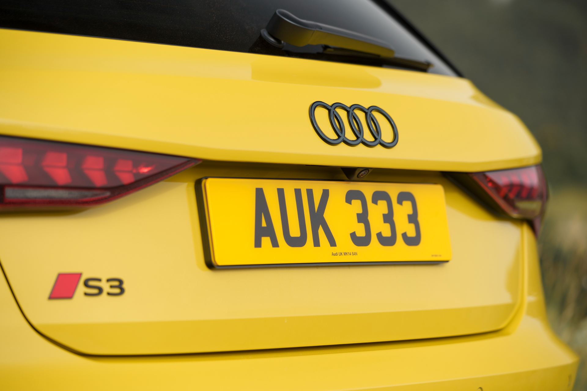 2025 audi s3 sportback rear s3 badge yellow