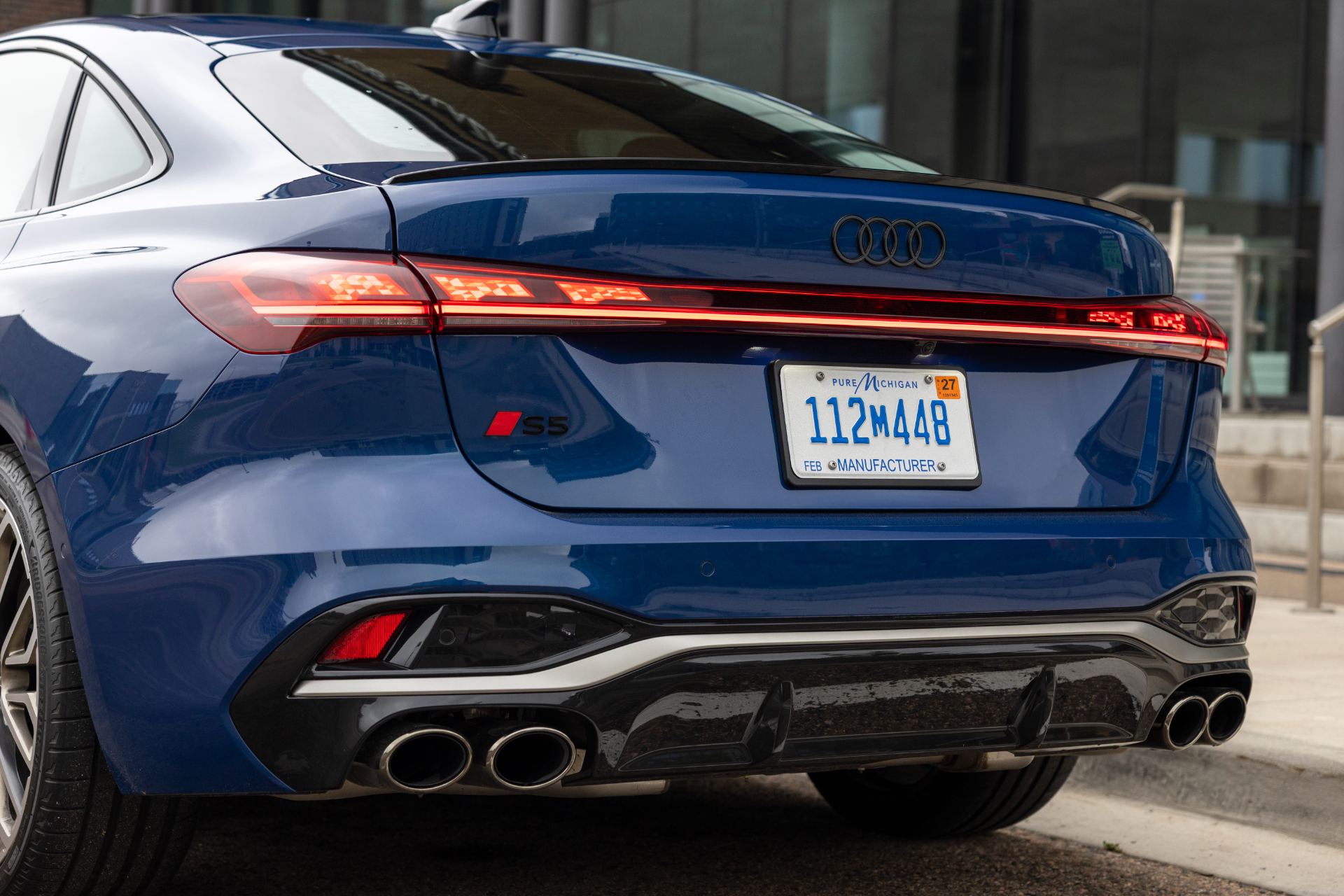 2026 audi s5 rear s5 badge exhaust blue
