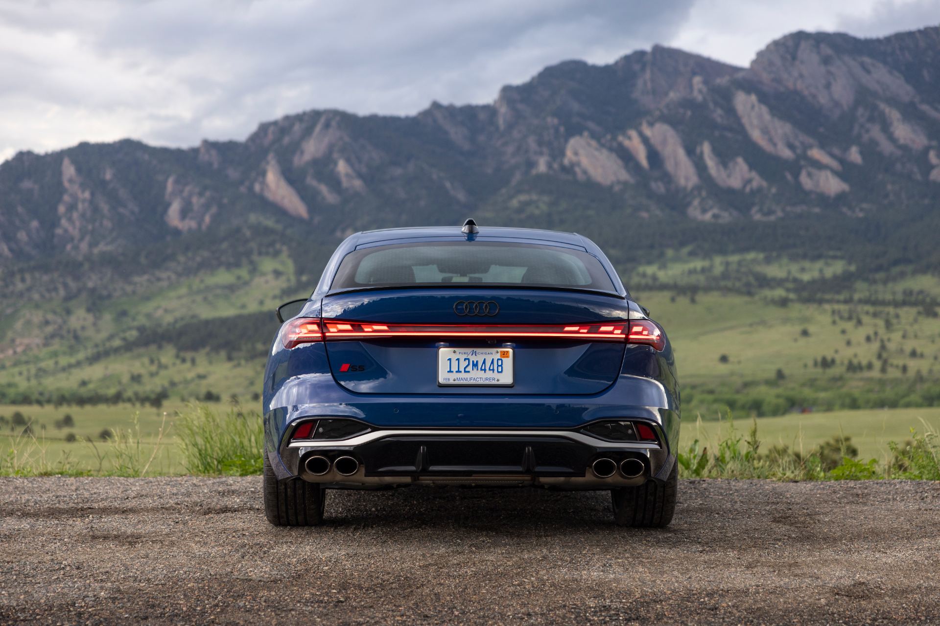 2026 audi s5 rear mountains centered blue