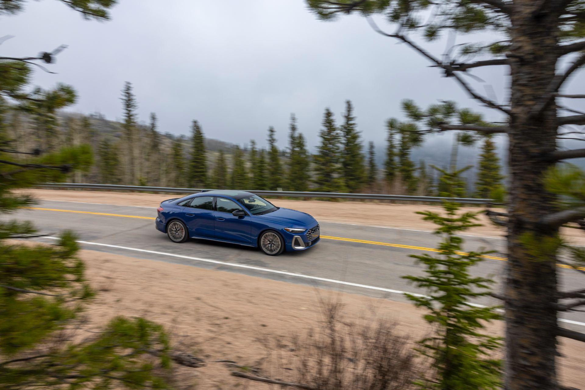 2026 audi s5 driving side profile pine forest blue