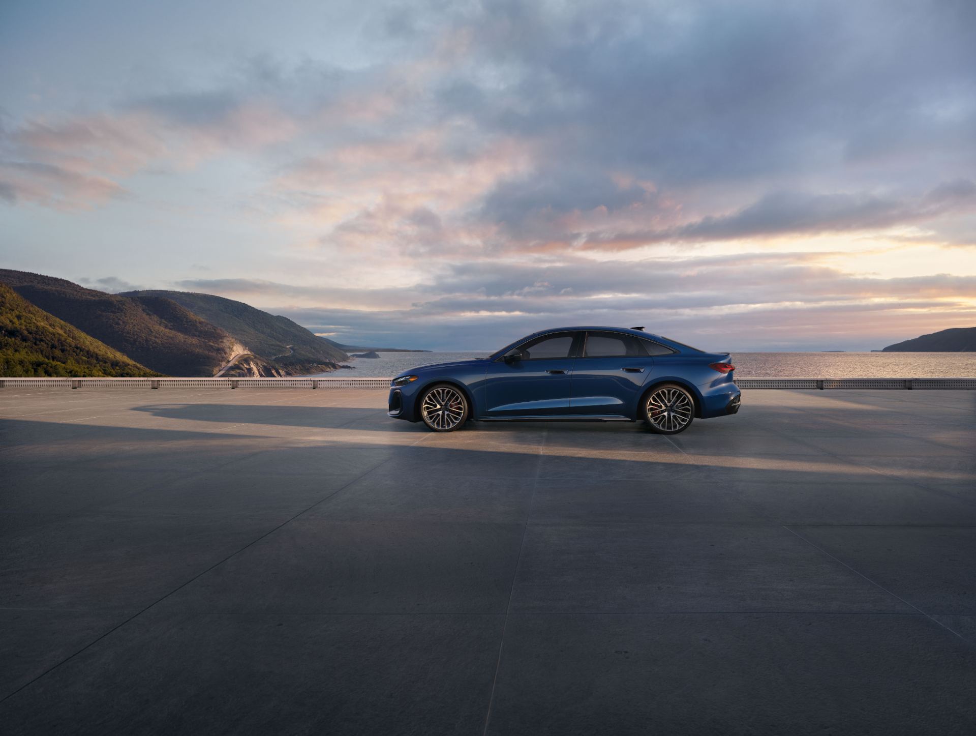 2026 audi s5 side profile coast dusk blue