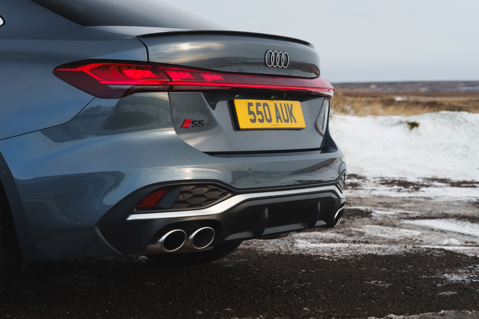 2026 audi s5 saloon rear s5 badge exhaust grey