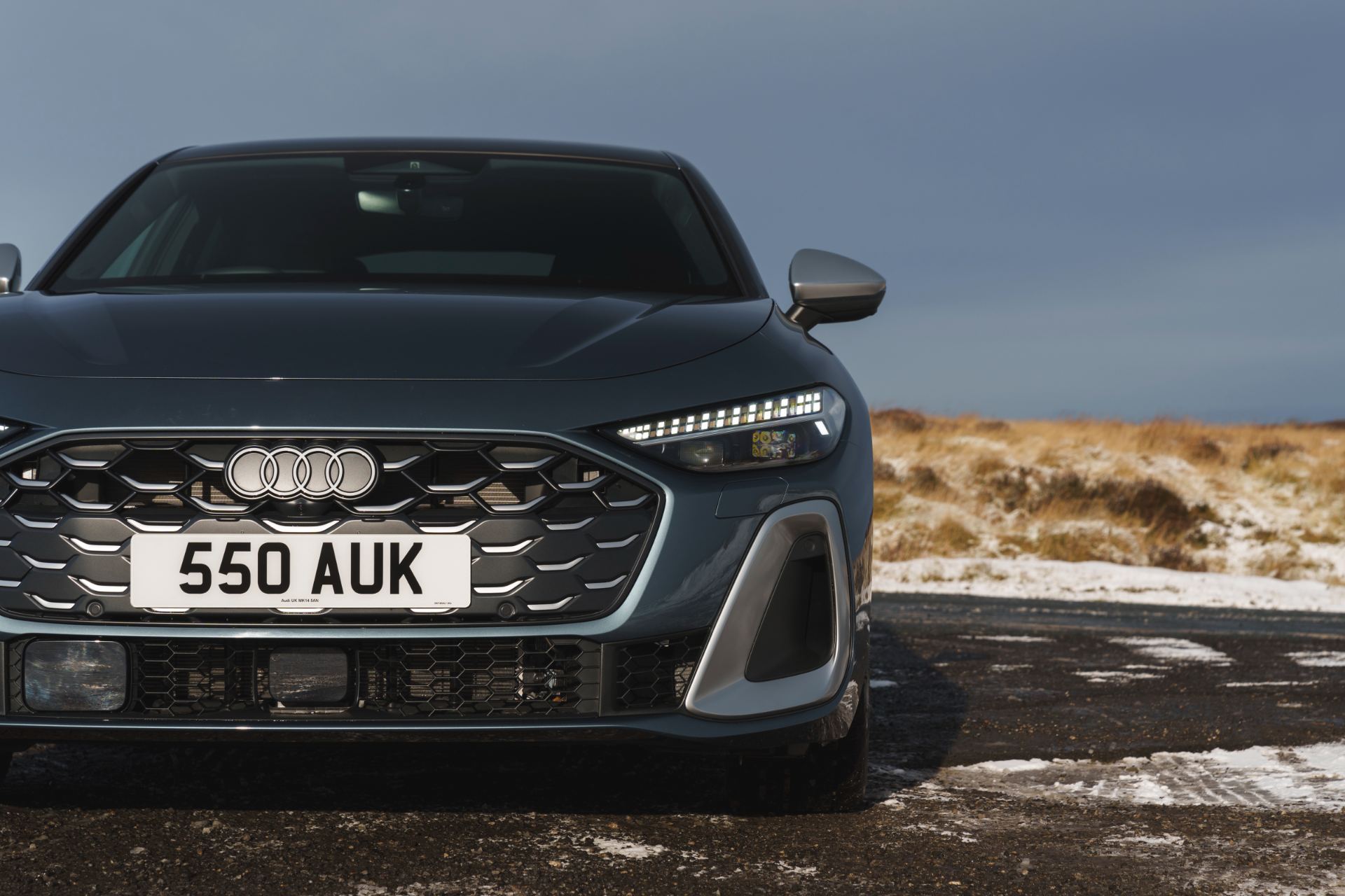 2026 audi s5 saloon front grille close grey