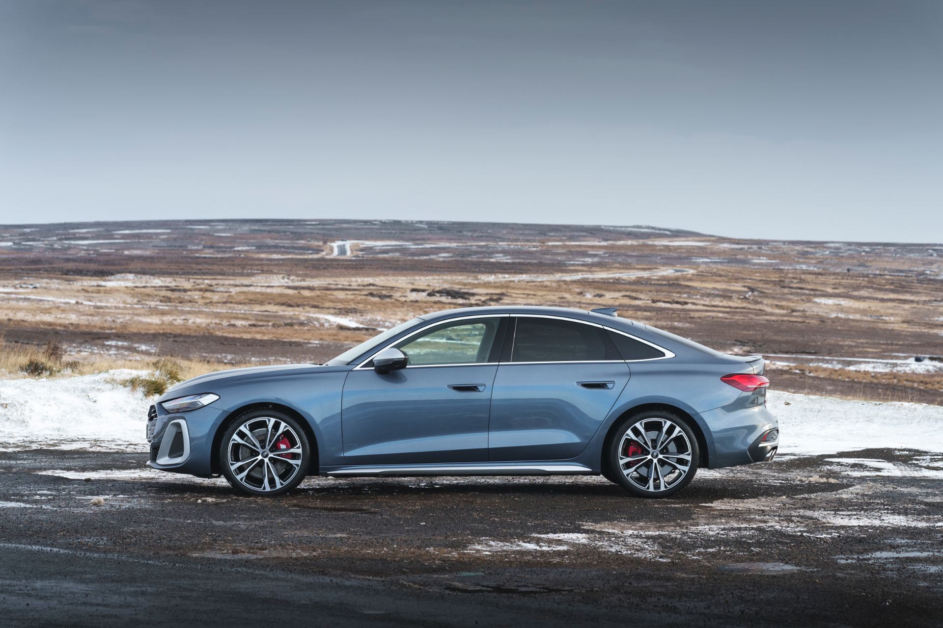 2026 audi s5 saloon side profile snow grey