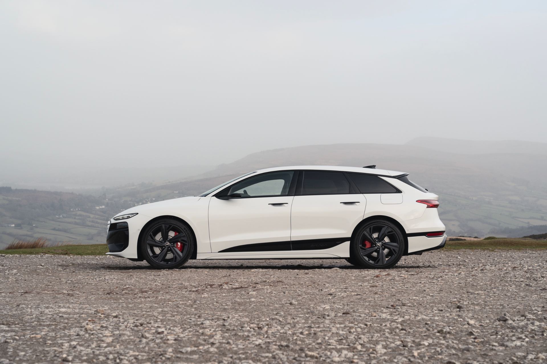 2026 audi s6 avant e tron side profile valley white