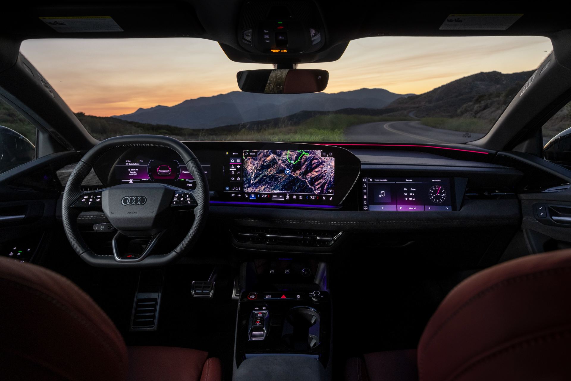 2027 audi s6 sportback e tron interior dashboard sunset