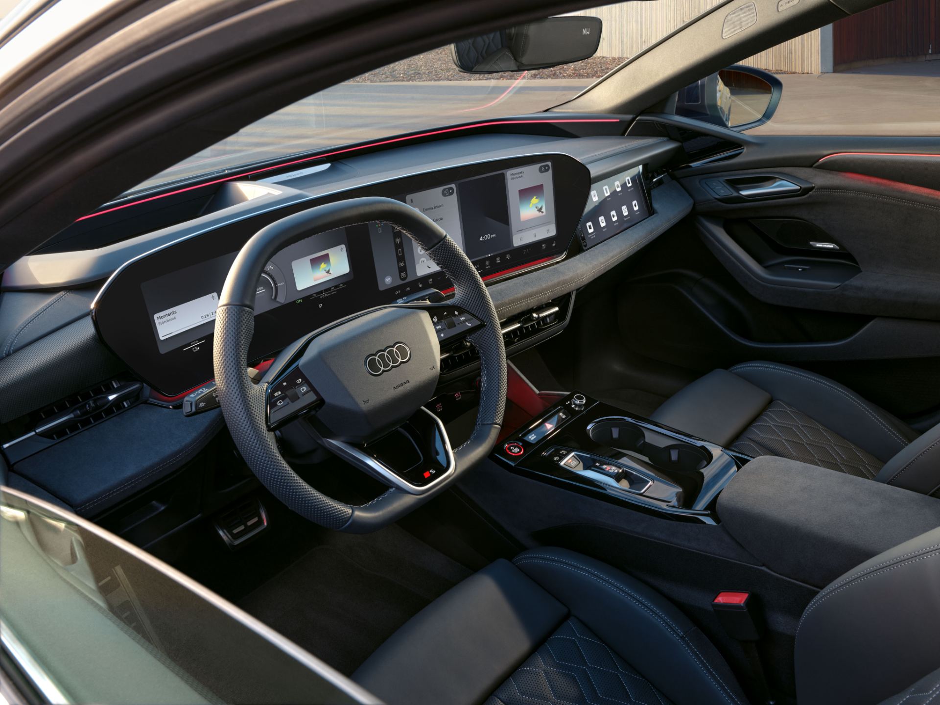 2027 audi s6 sportback e tron interior cockpit side view