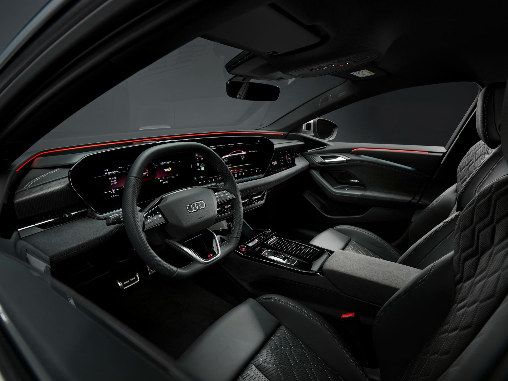 2026 audi s6 sportback e tron interior cockpit side view