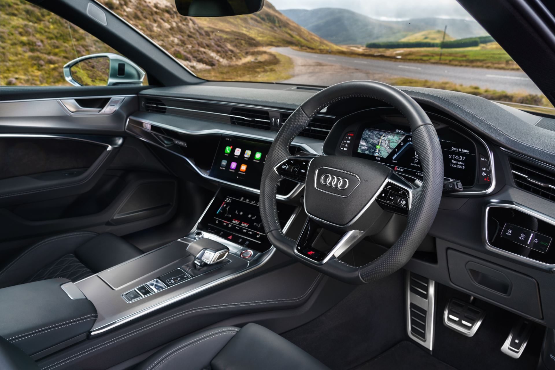 audi s7 sportback interior cockpit steering wheel