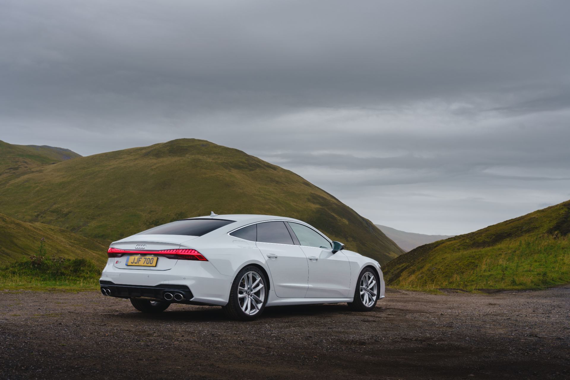 audi s7 sportback rear three quarter glen white