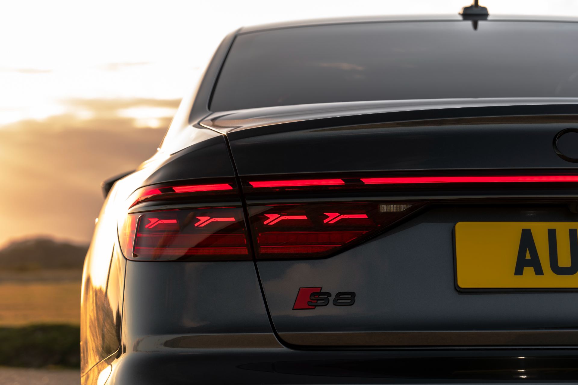 2025 audi s8 taillight s8 badge sunset